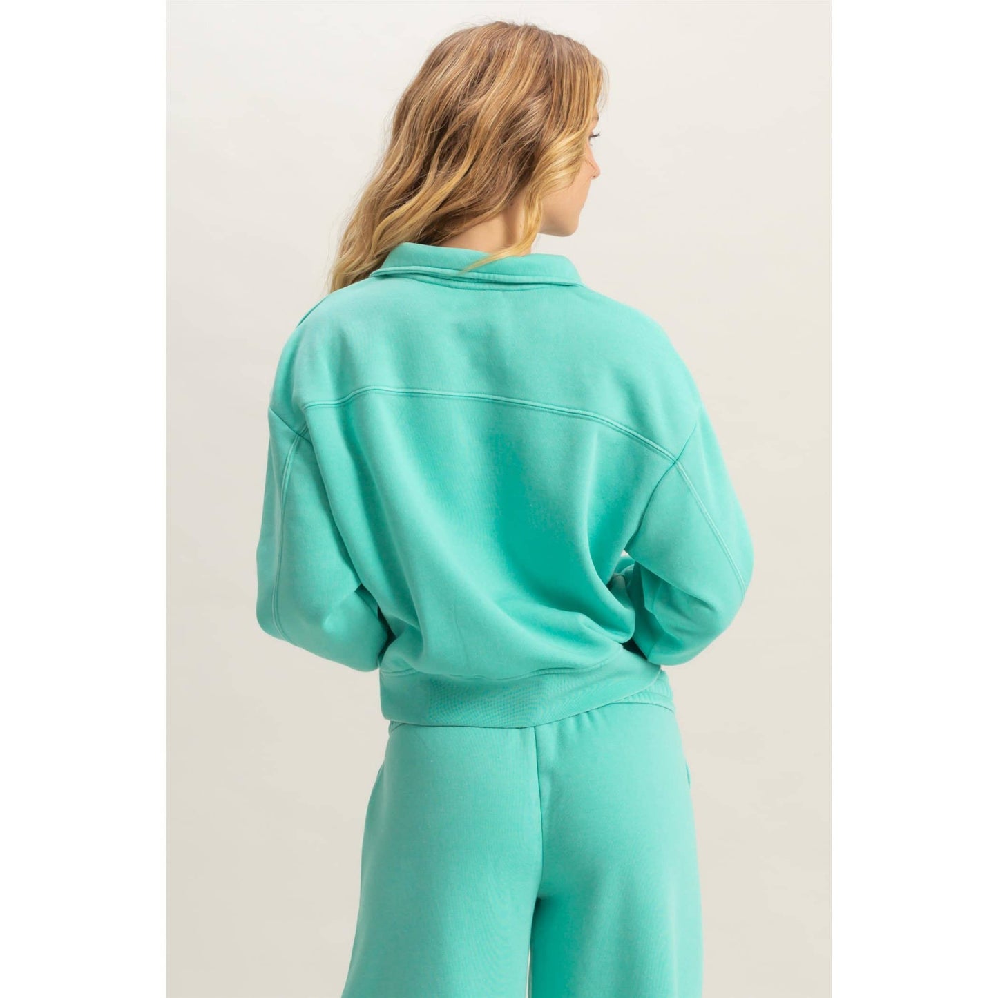 Pullover Half Zip Up Terry Sweatshirt