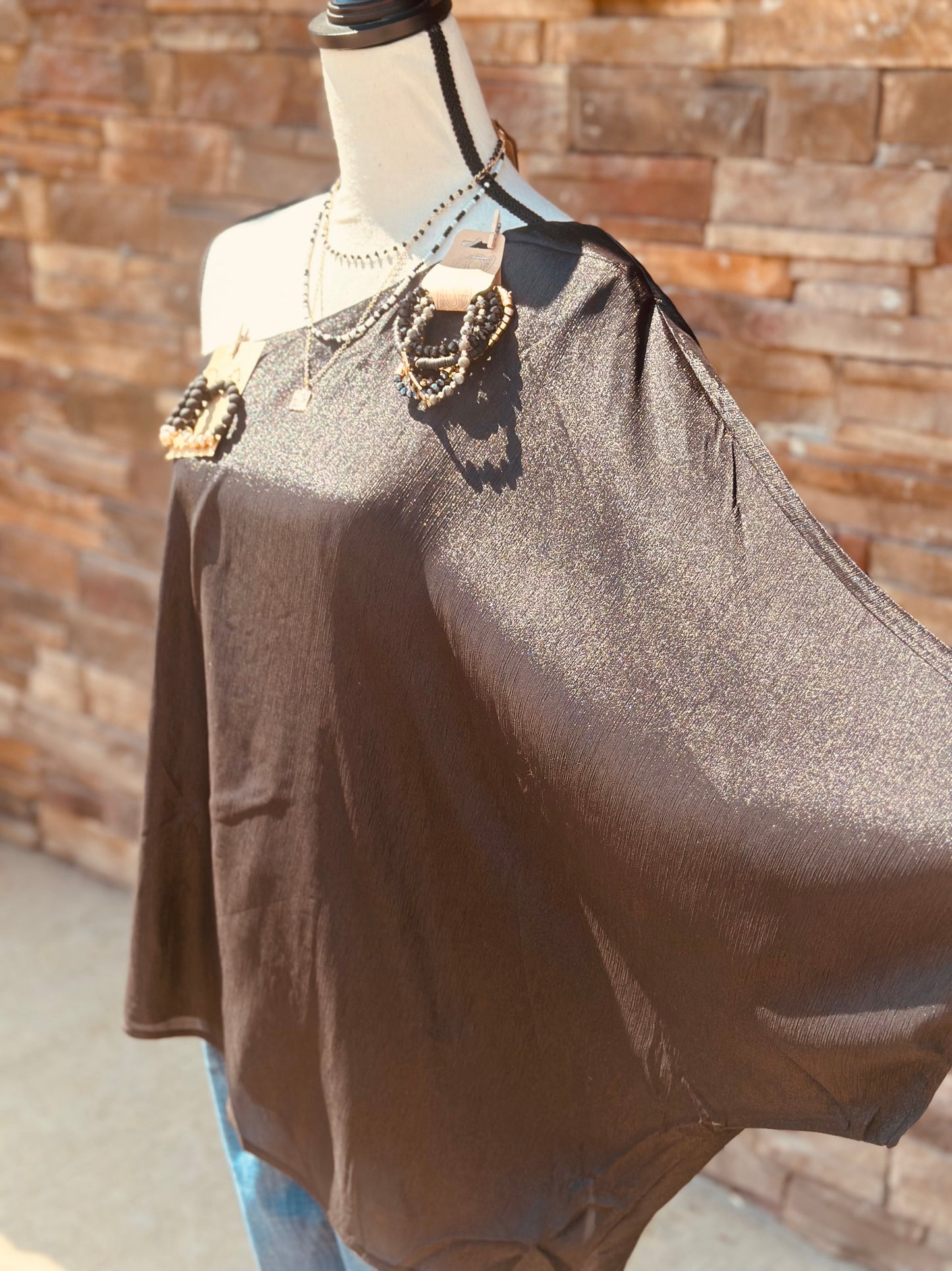 One Shoulder Woven Top