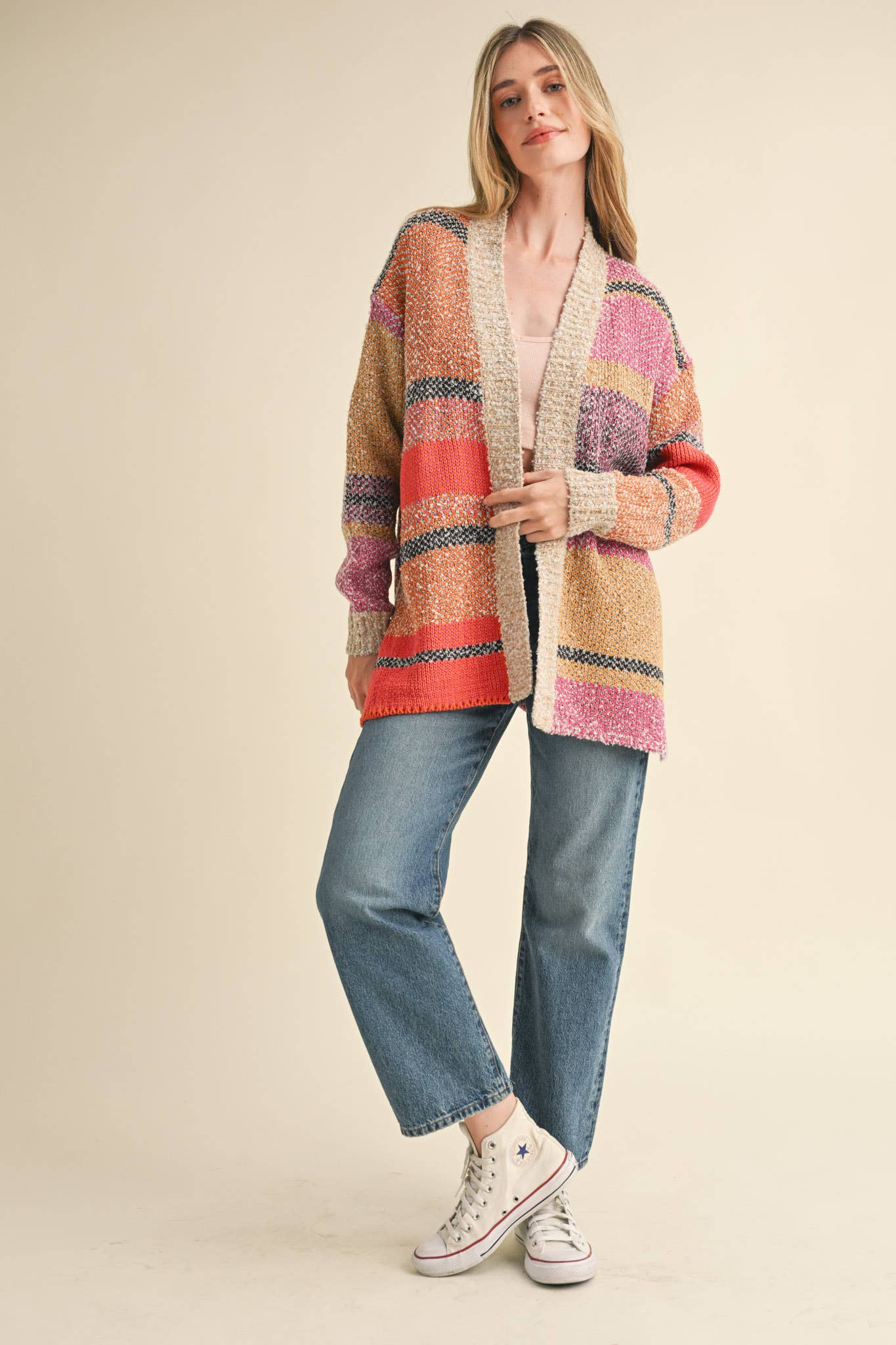 COLOR BLOCK CARDIGAN