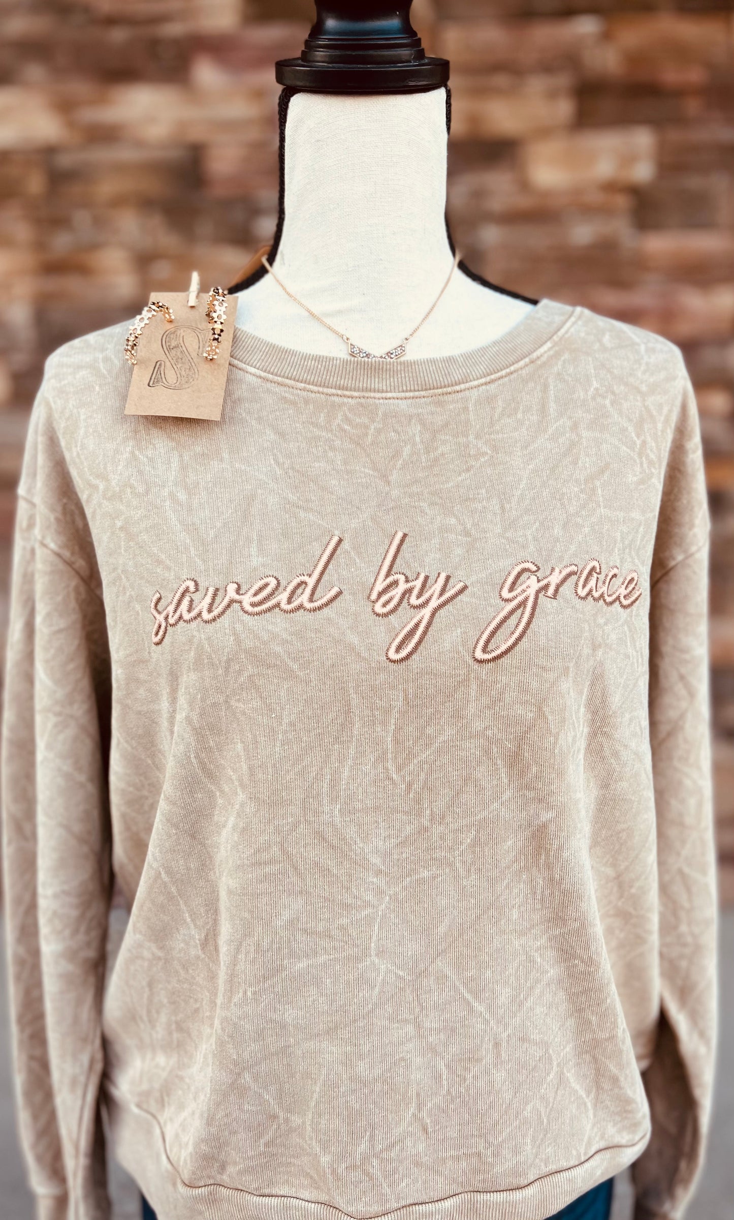 Saved By Grace Puff Sweatshirt