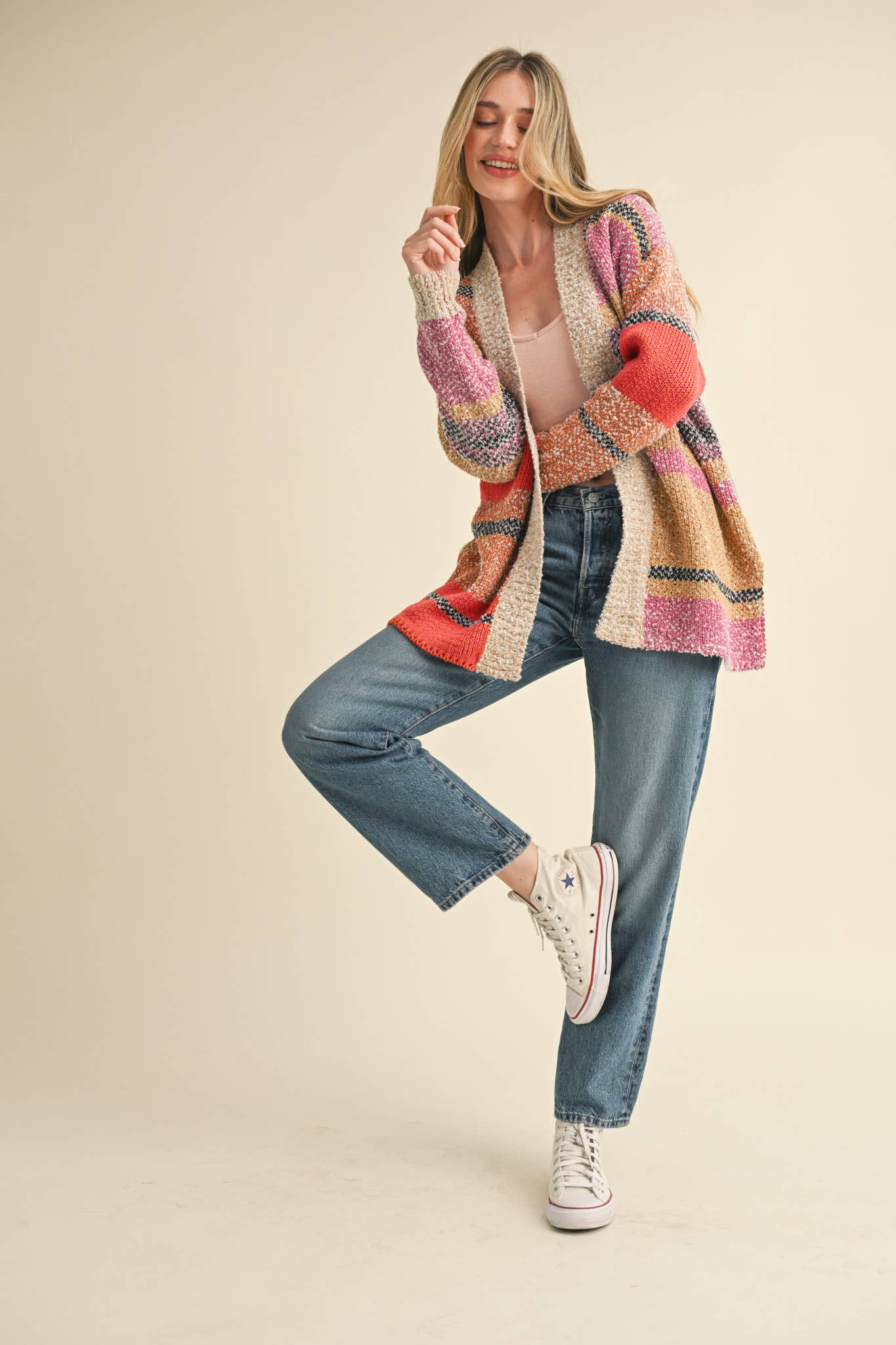 COLOR BLOCK CARDIGAN