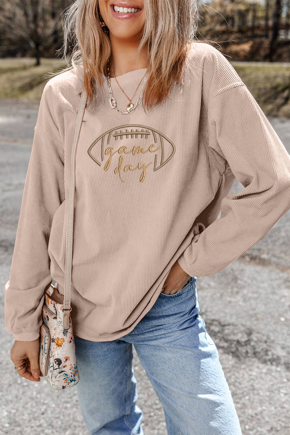 LDC Rugby Game Day Embroidered Corduroy Sweatshirt