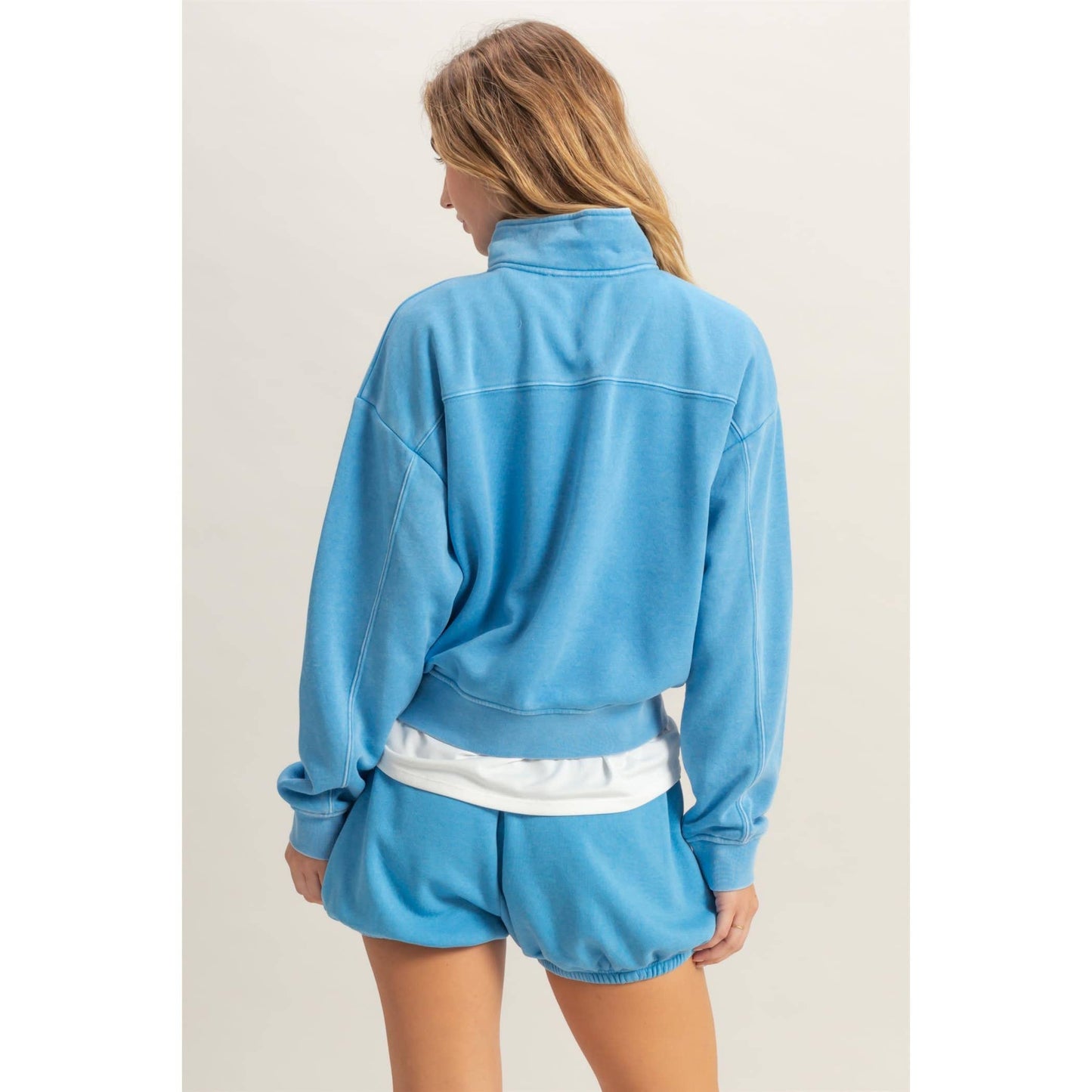 Pullover Half Zip Up Terry Sweatshirt