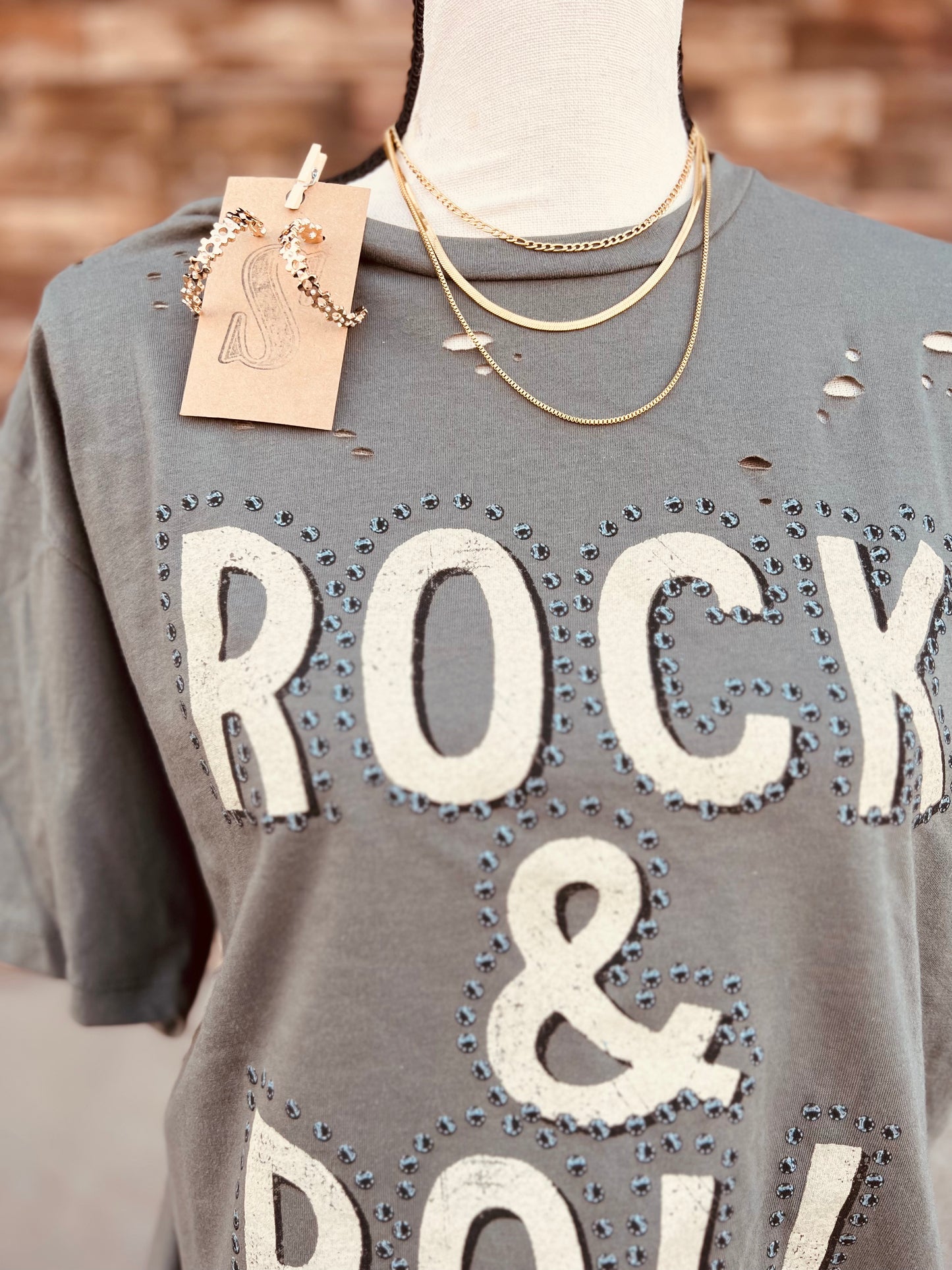 Olive Rock & Roll Graphic Tee