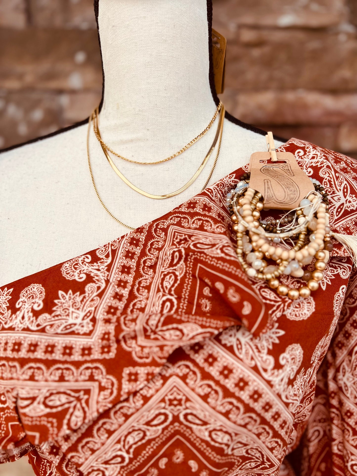 Aztec Printed One Shoulder Top