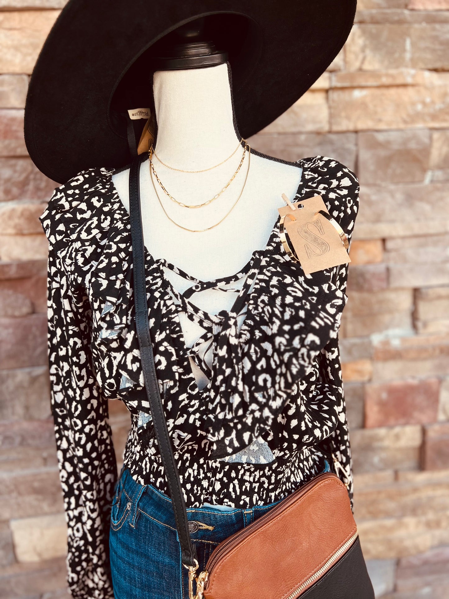 Leopard Print Ruffle Top