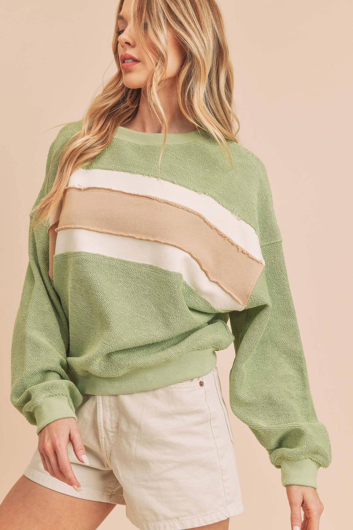 Navy, Striped Sweatshirt