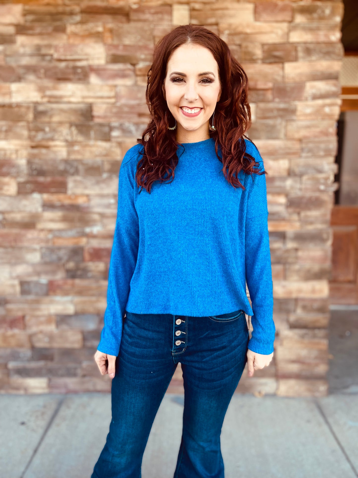 Ribbed Dolman Long Sleeve Sweater