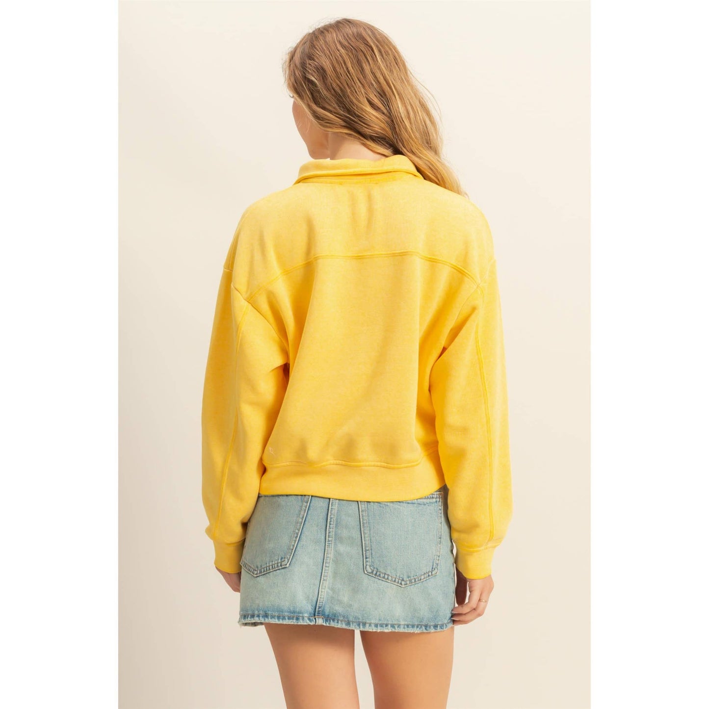 Pullover Half Zip Up Terry Sweatshirt
