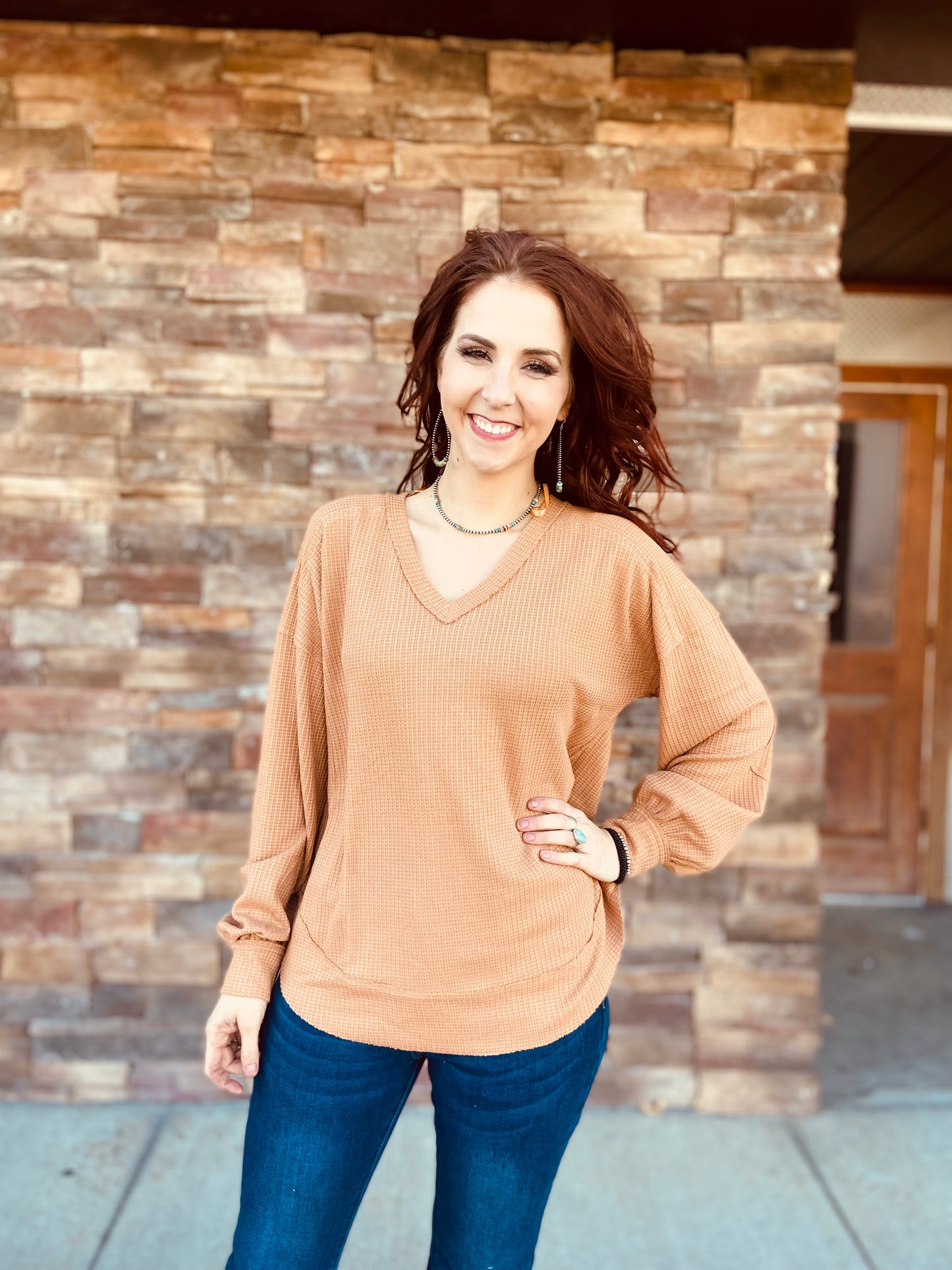 Elbow Patched Casual Knit Top