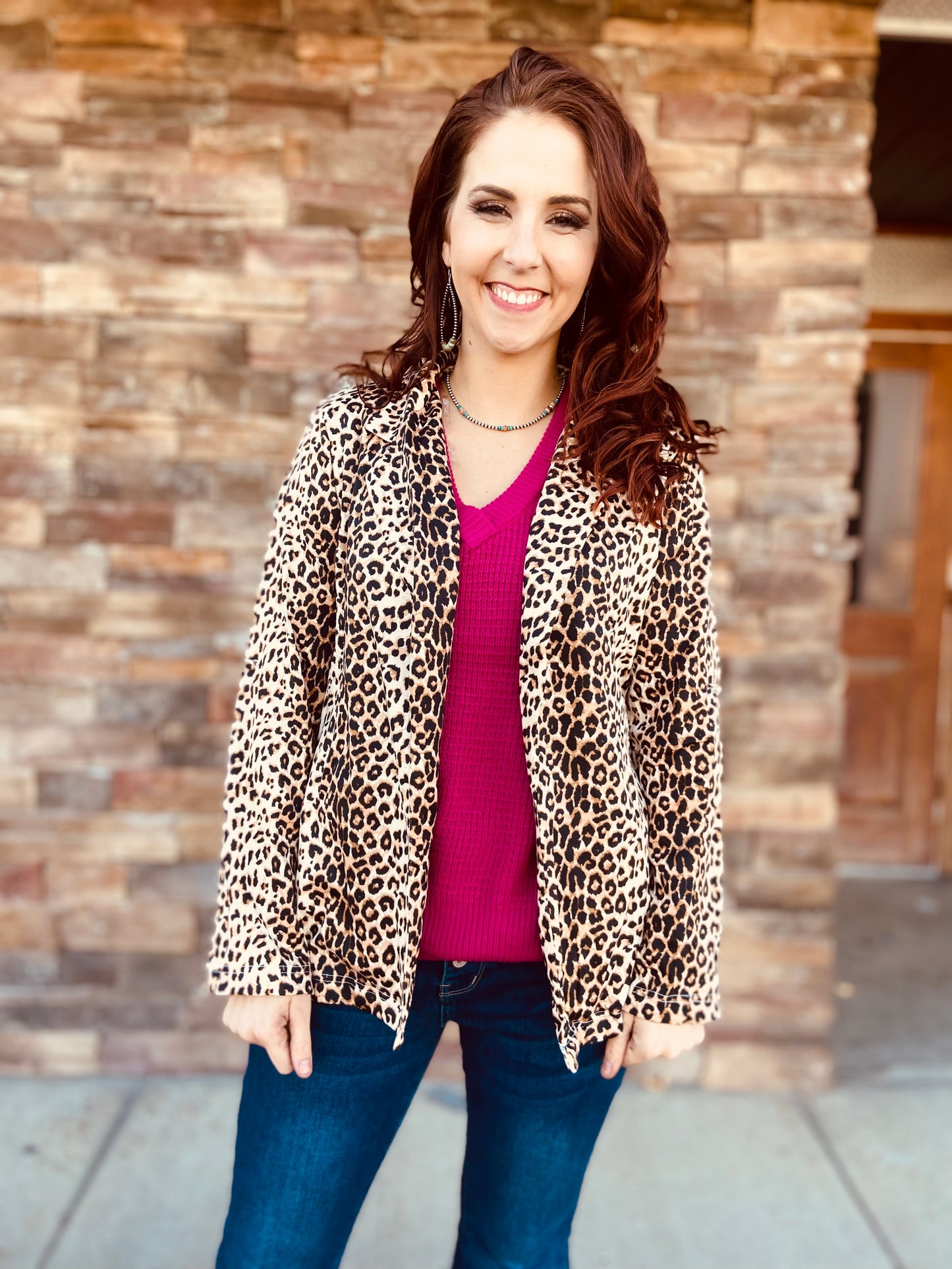 Leopard Knit Jacket