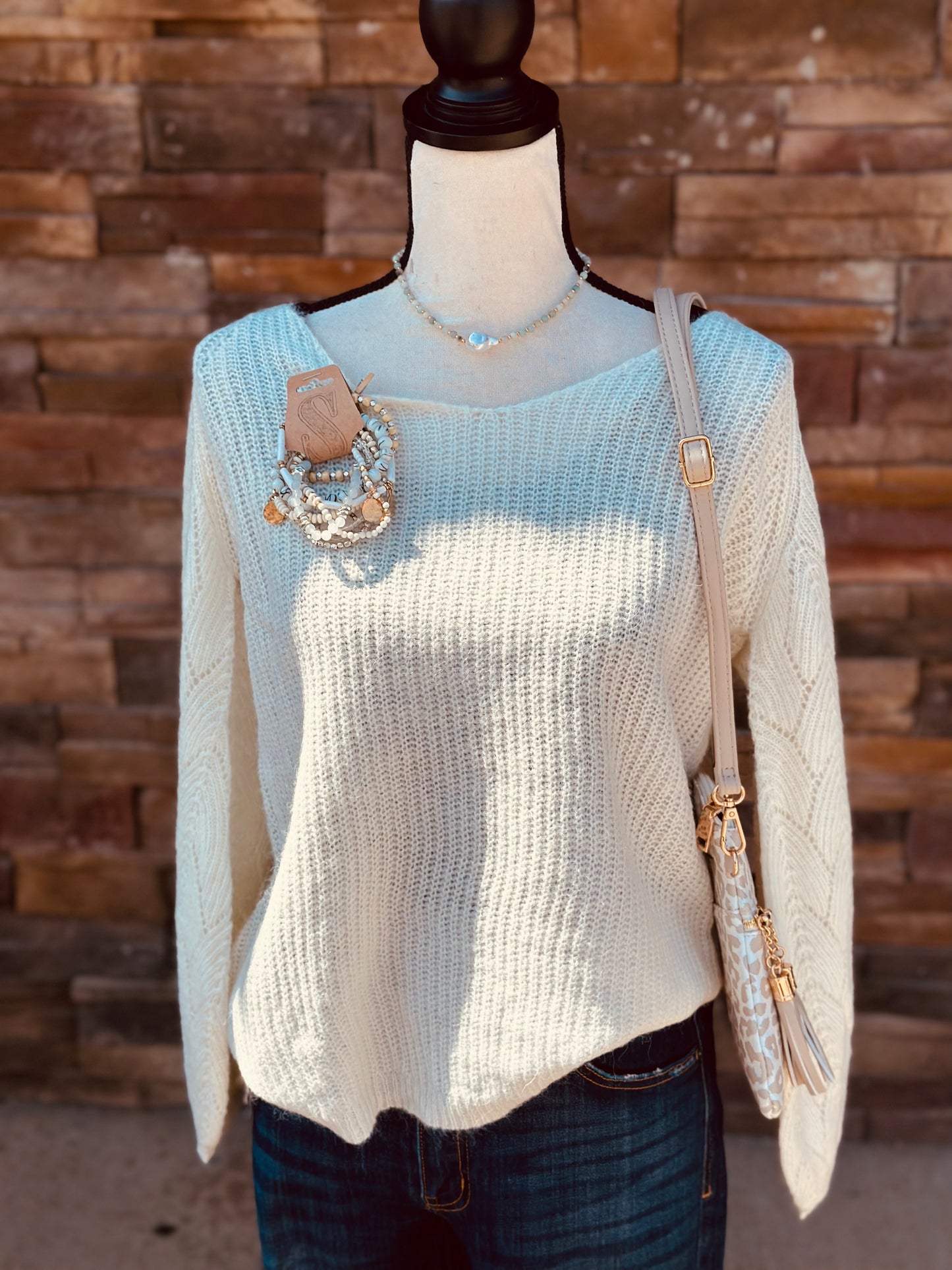 Pattern Sleeves Sweater