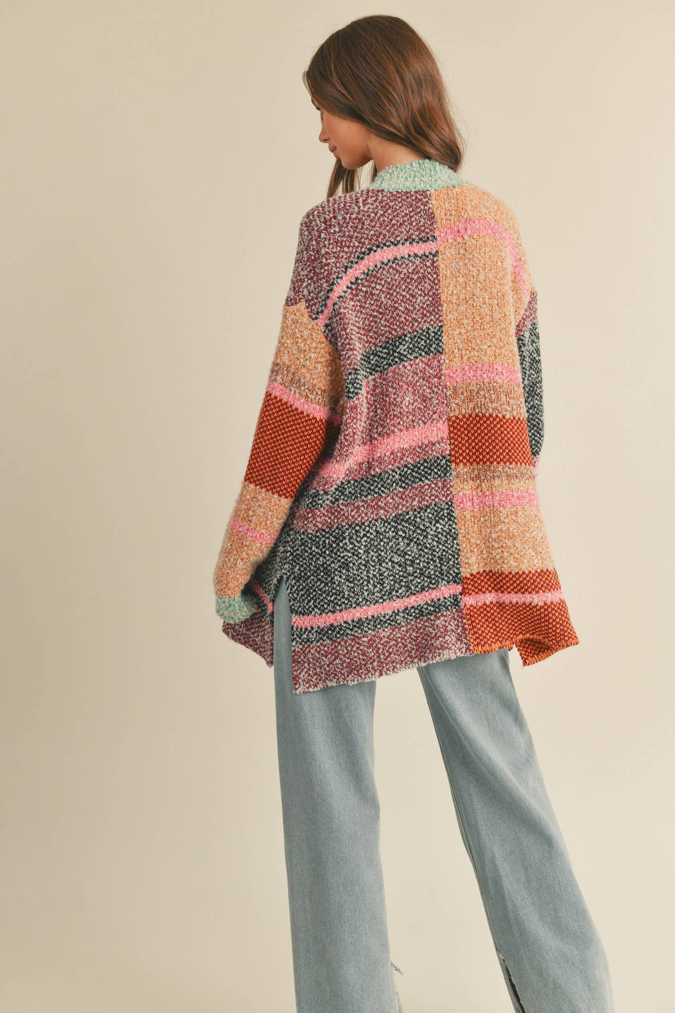 COLOR BLOCK CARDIGAN