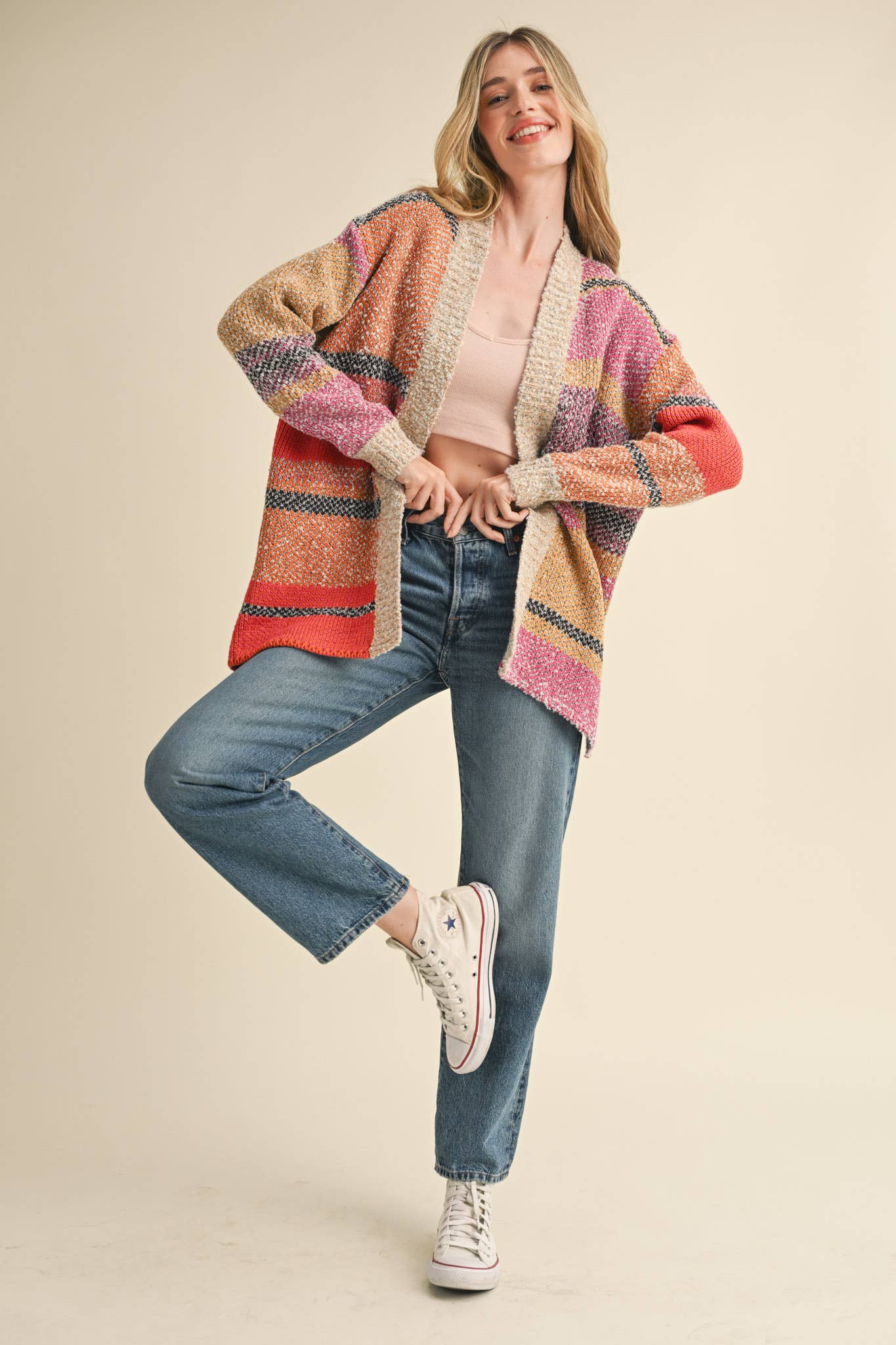 COLOR BLOCK CARDIGAN