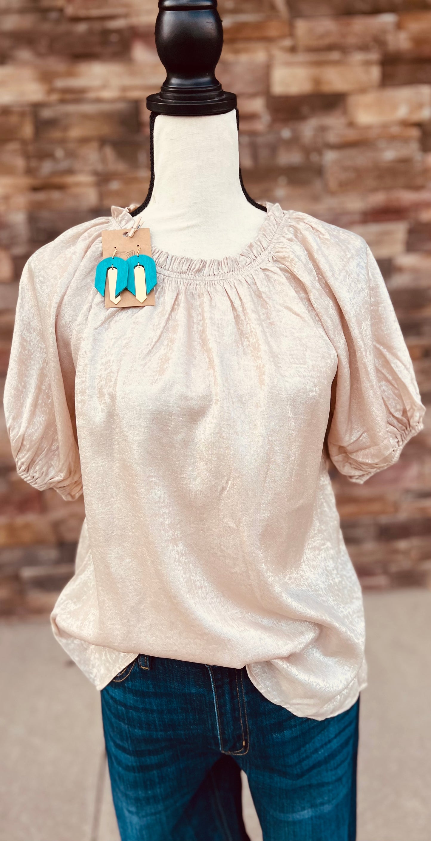 Puff Sleeves Woven Blouse