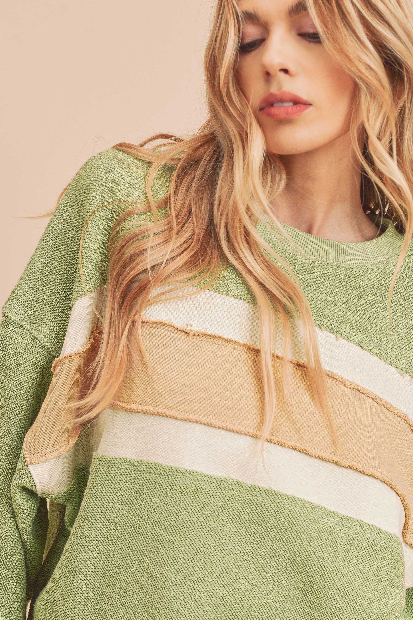 Navy, Striped Sweatshirt