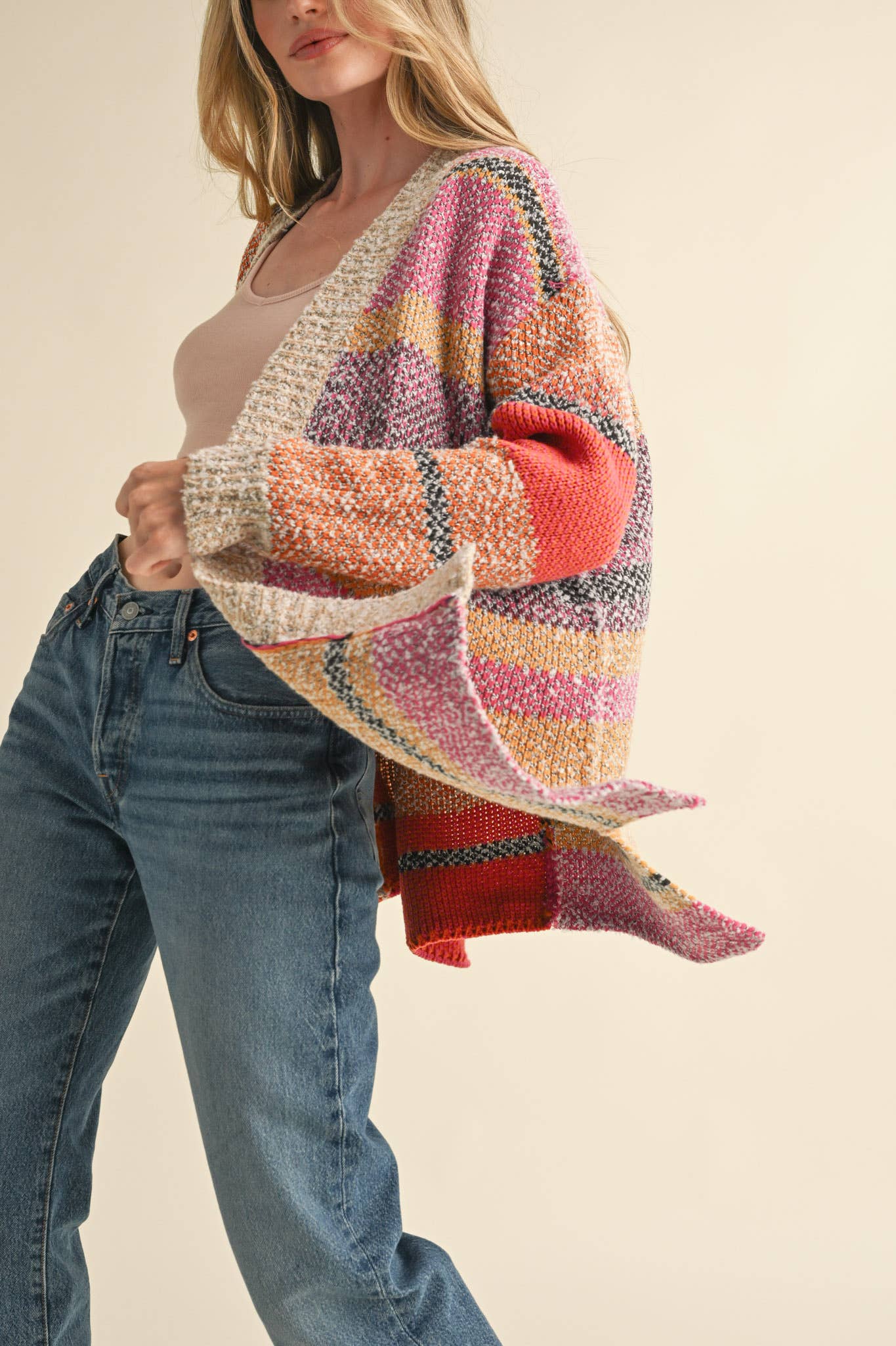 COLOR BLOCK CARDIGAN