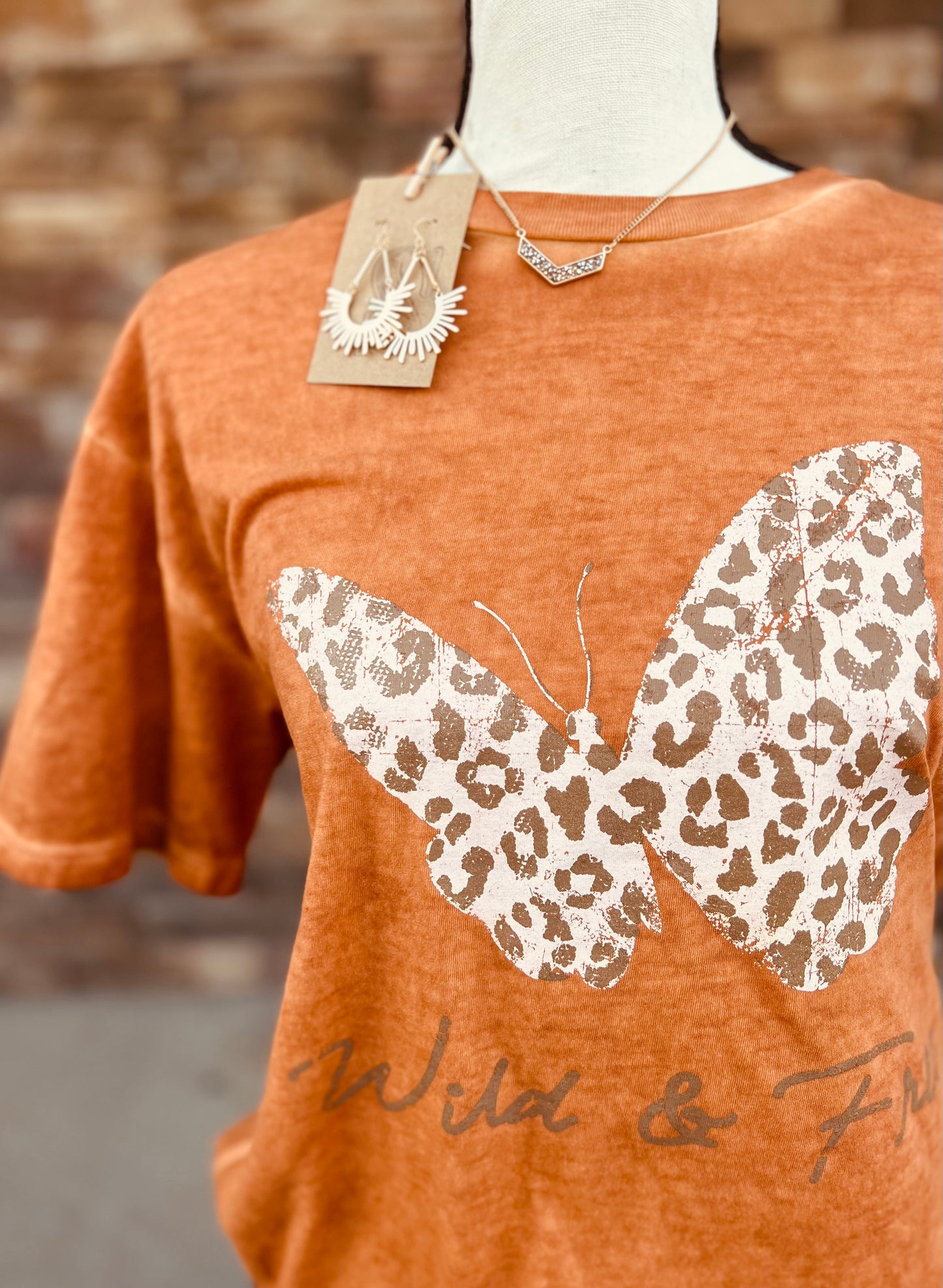 Orange Butterfly Graphic Tee