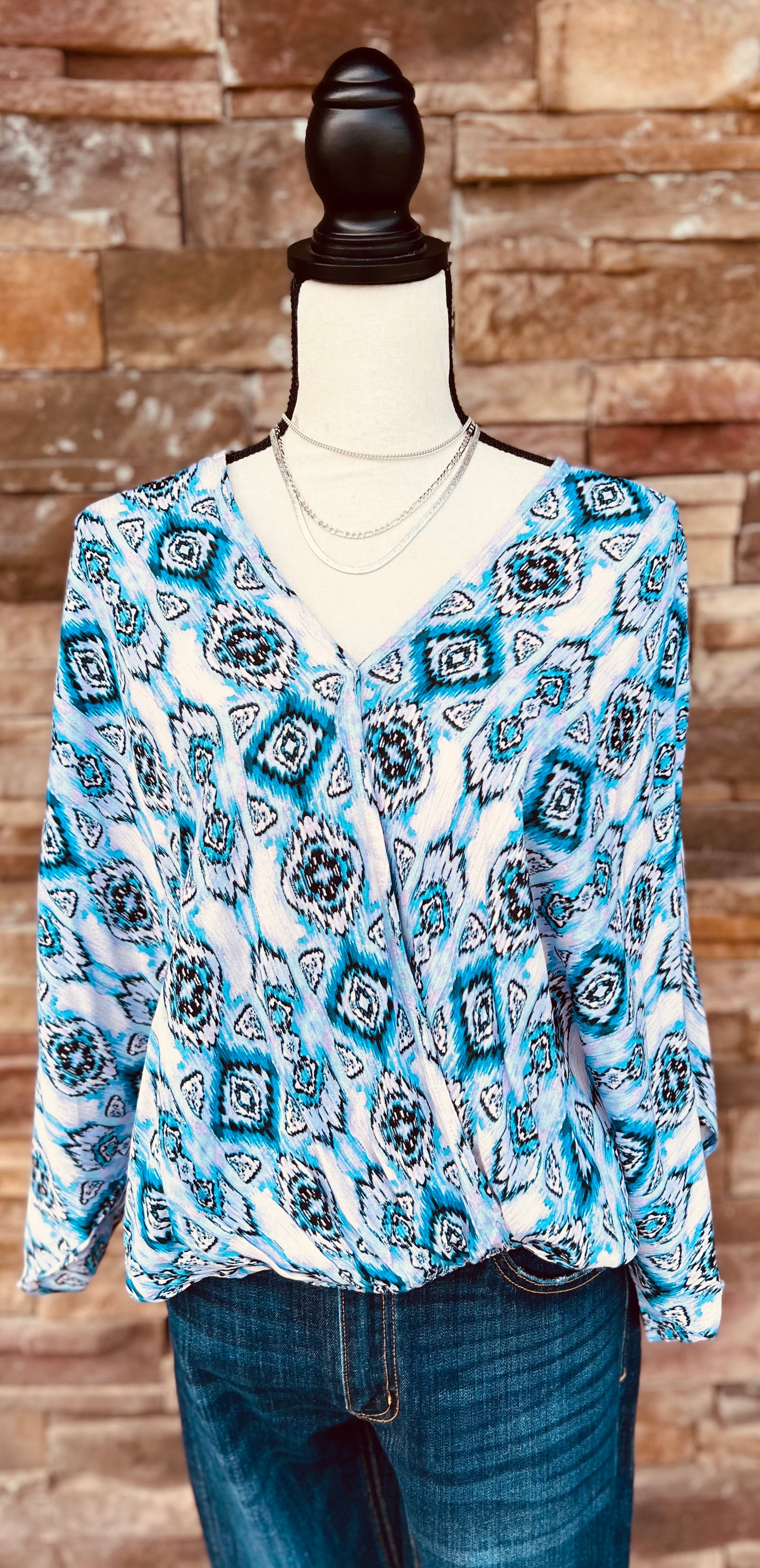 Print Kimono Sleeves Top