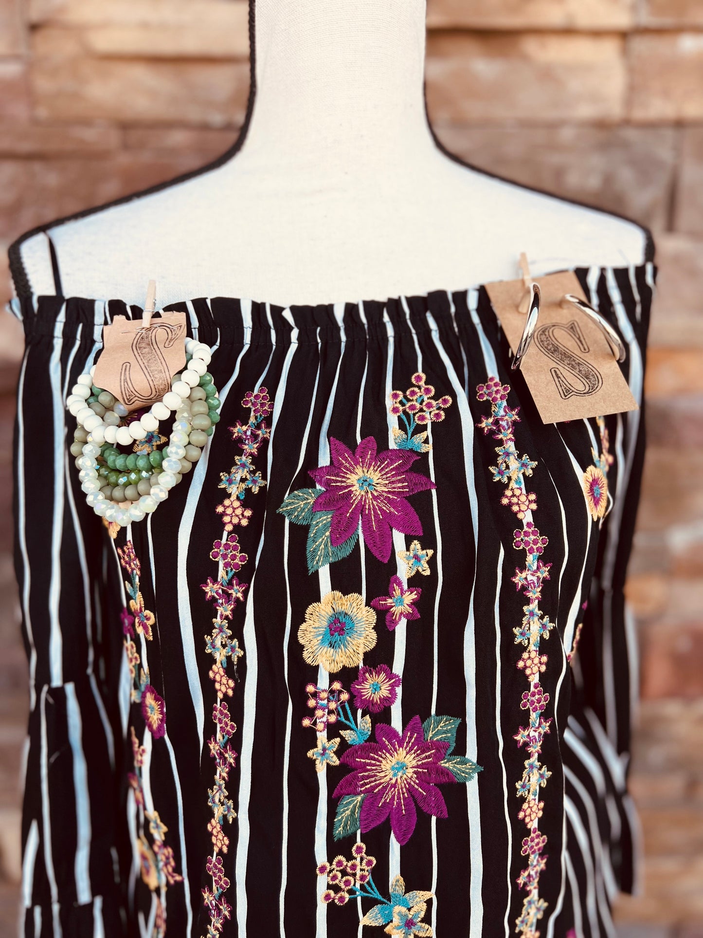 Striped Off The Shoulder Top