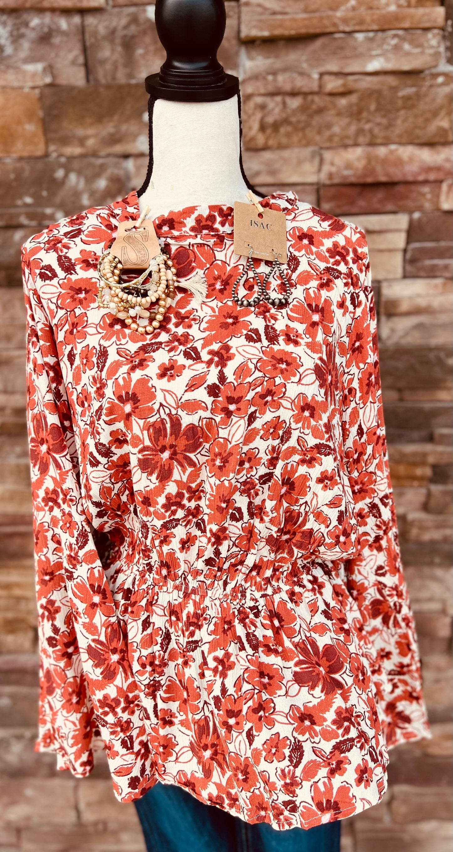Curvy Bell Sleeves Printed Blouse