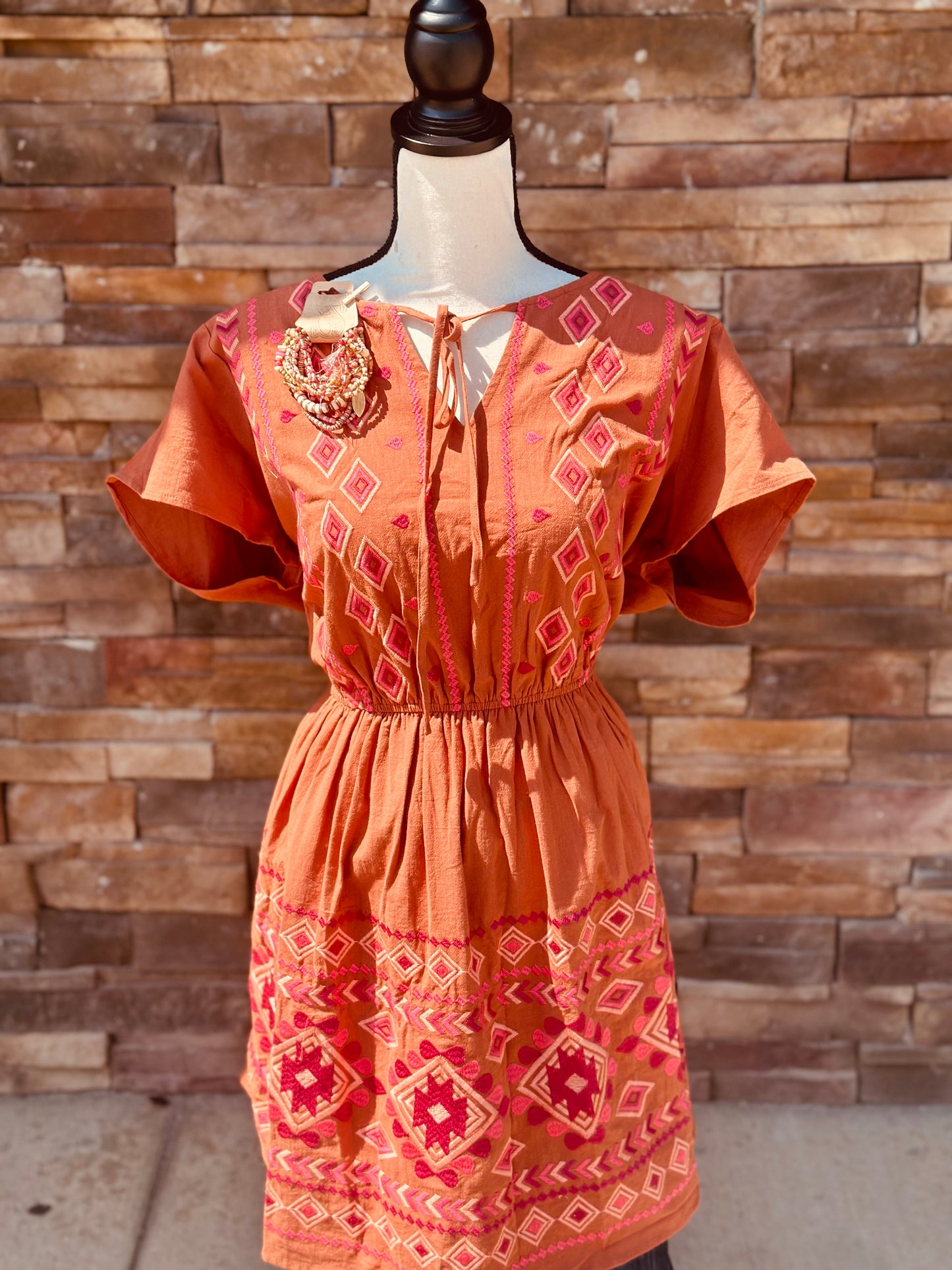 Cinched Waist Mini Dress