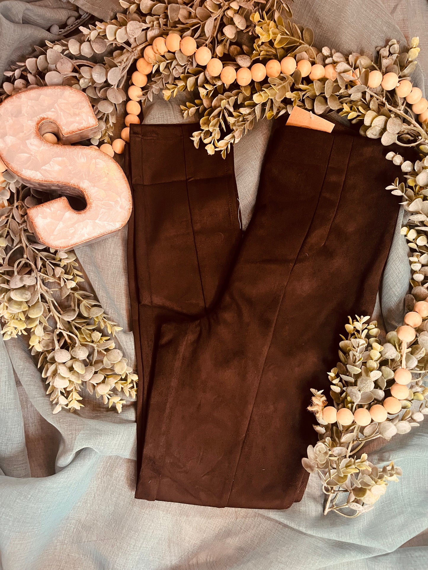 Leggings Fit Solid Suede Pants