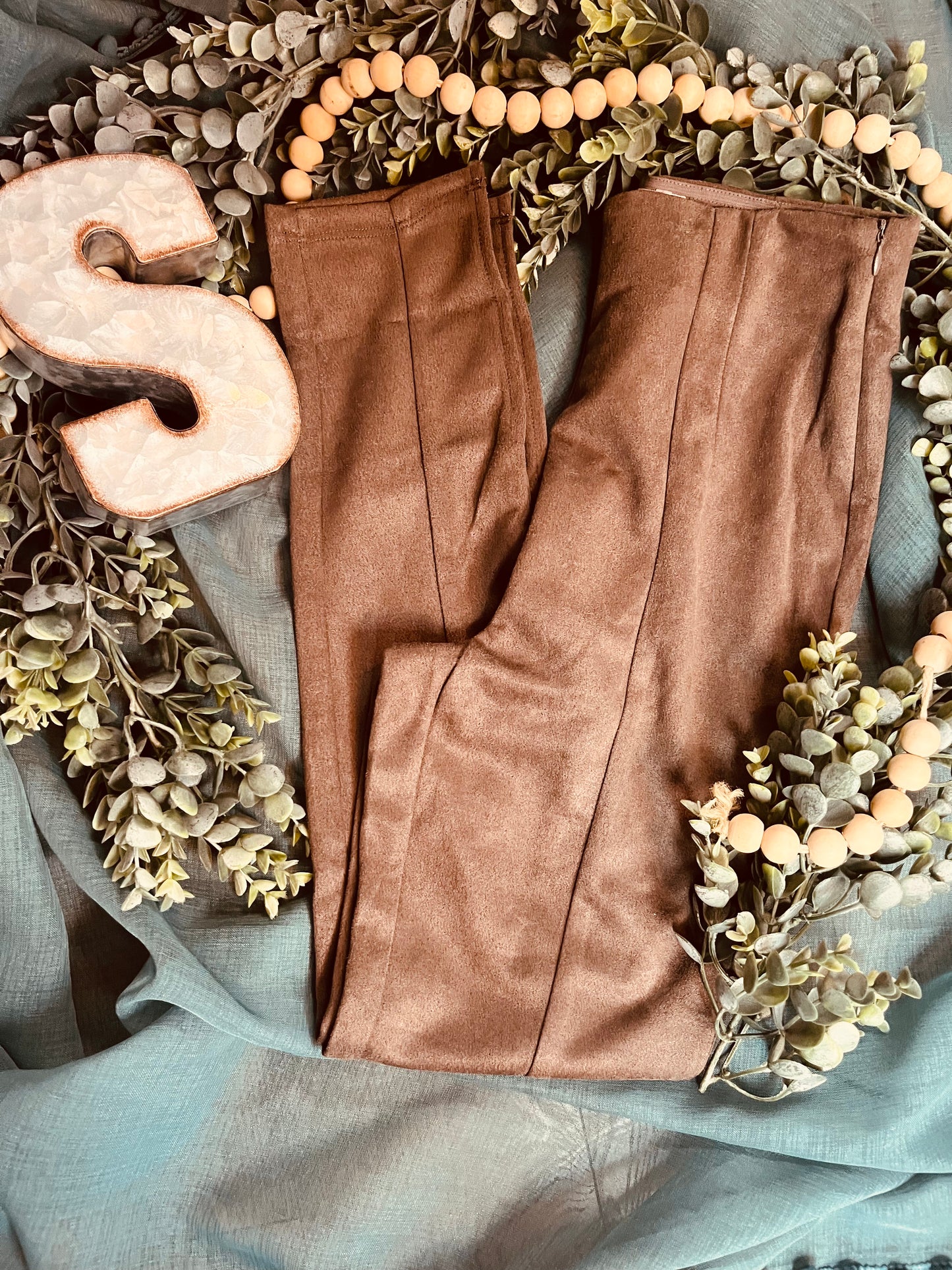 Leggings Fit Solid Suede Pants