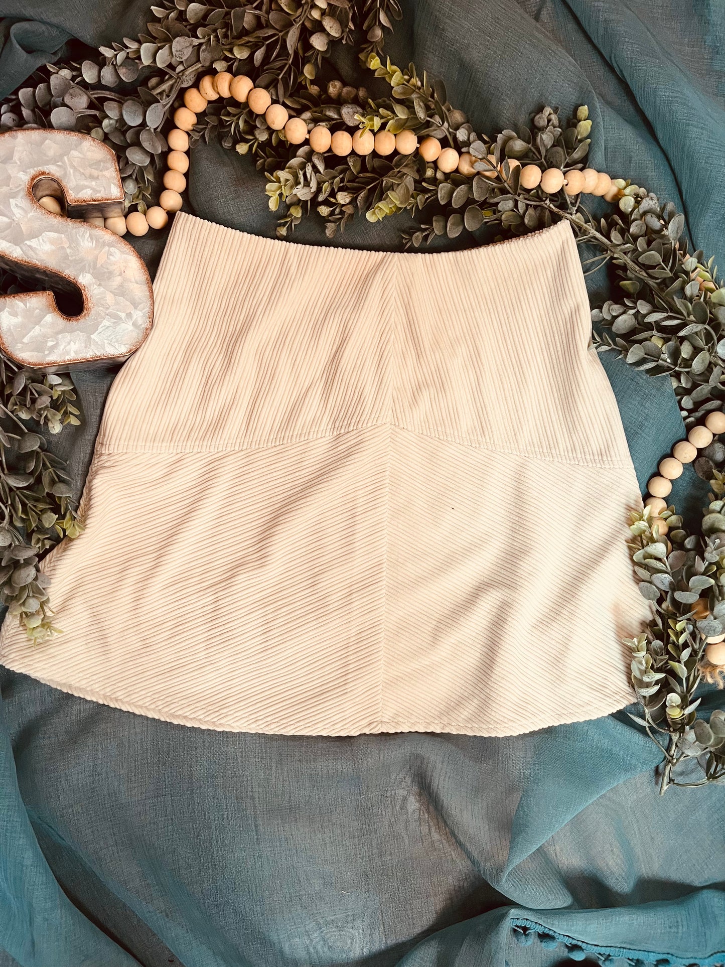 Corduroy Flare Solid Mini-Skirt