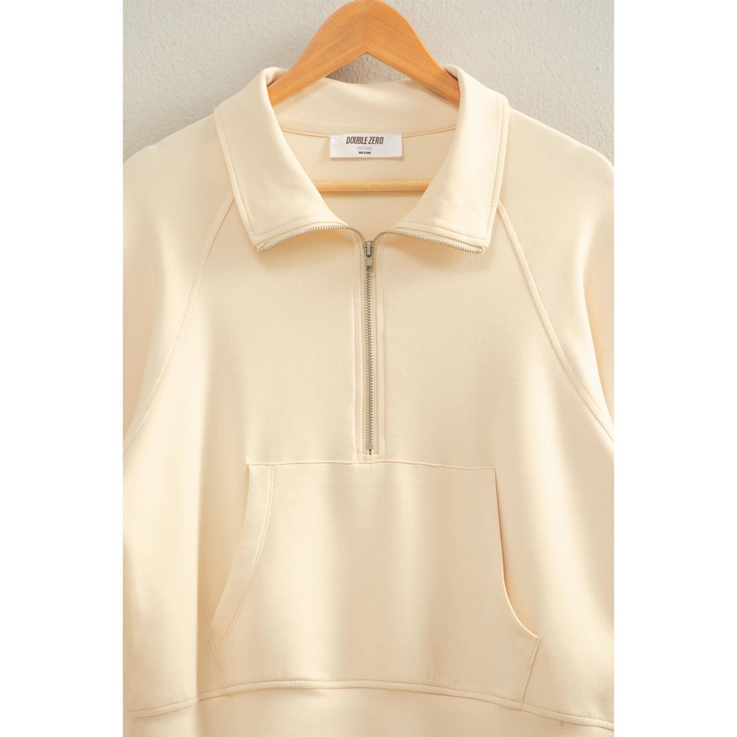 Scuba Half Zip-Up High Neck Collar Sweatshirt