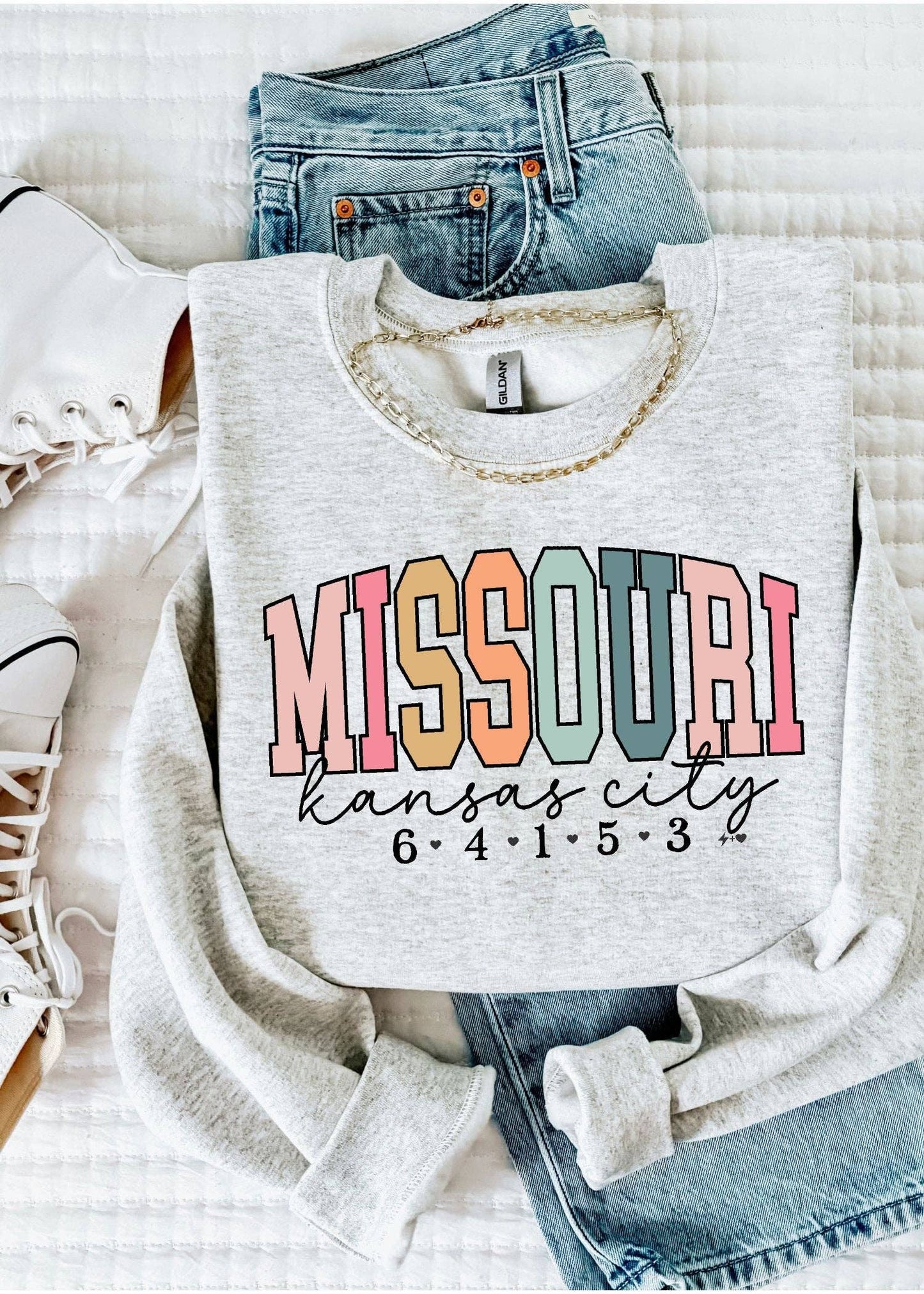 Varsity State Boho Sweatshirt (STATE1034-DTG-SS)