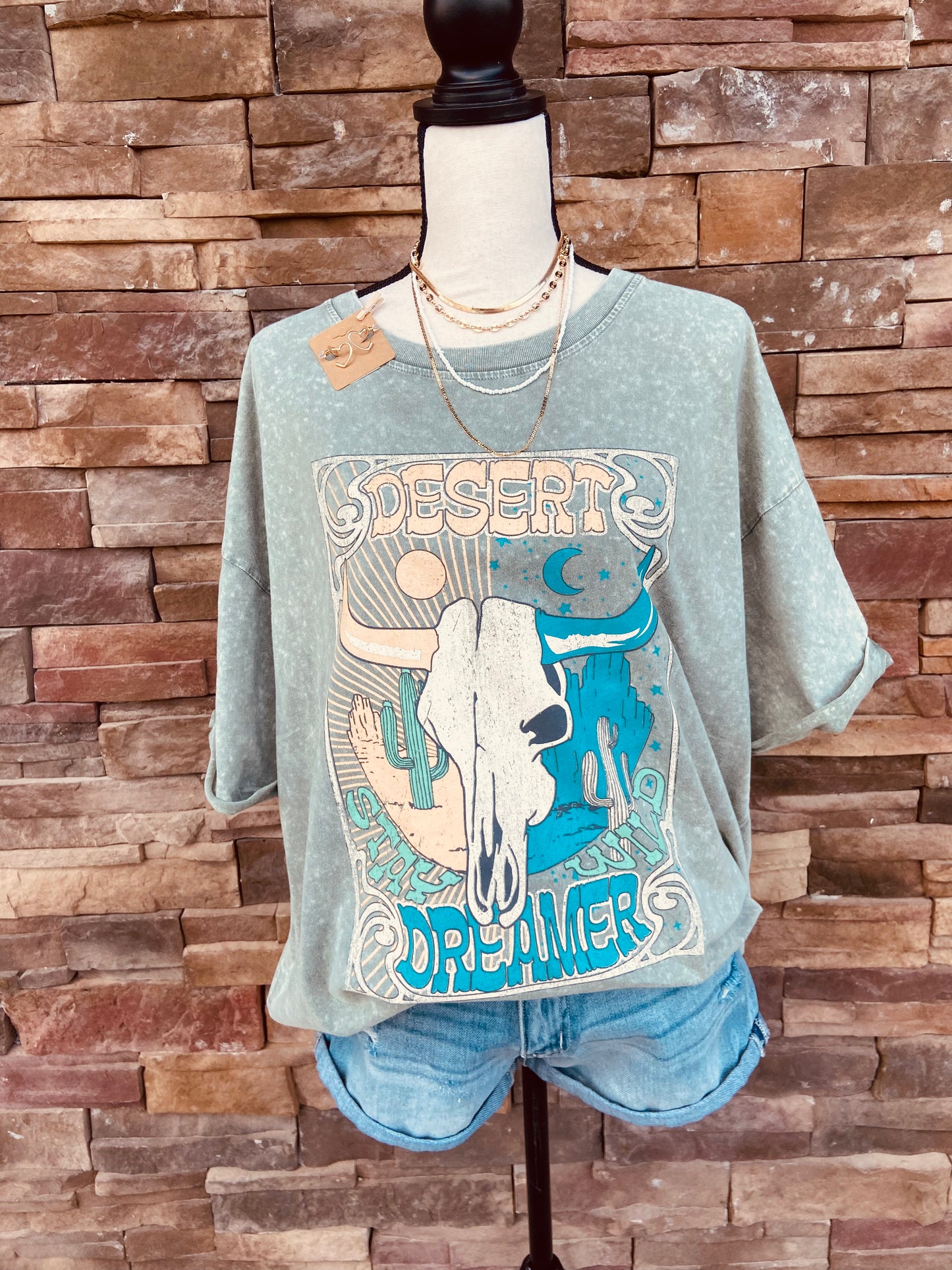 Desert Dreamer Cow Skull Graphic Tee