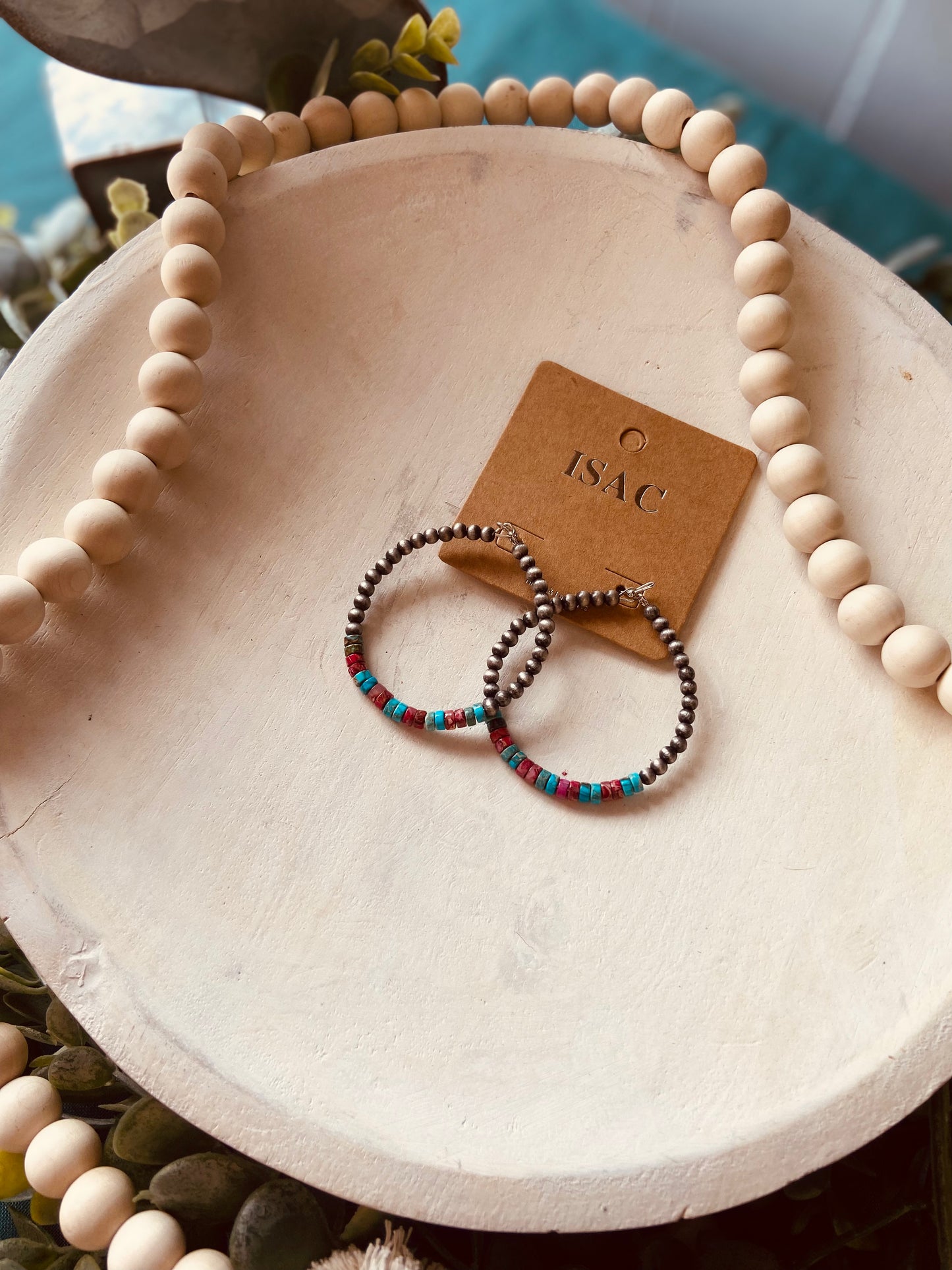 Gemstone Hoop Earrings