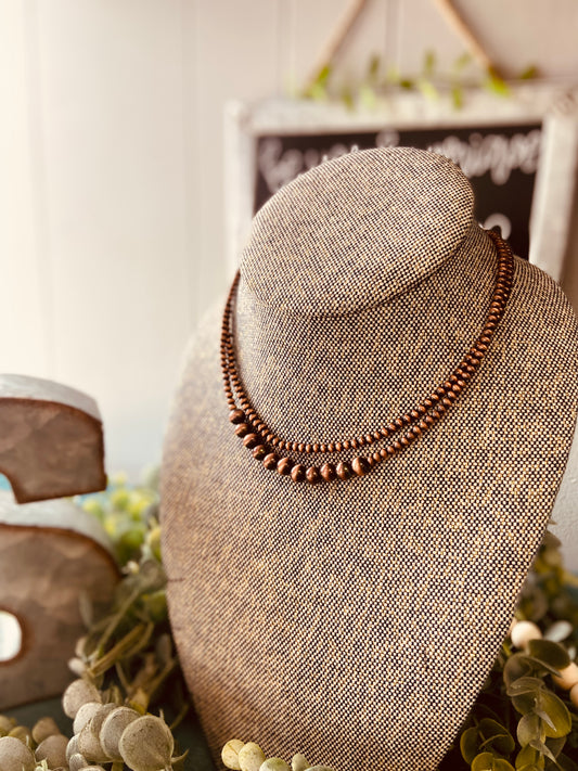 2-Strand Copper Pearl Necklace