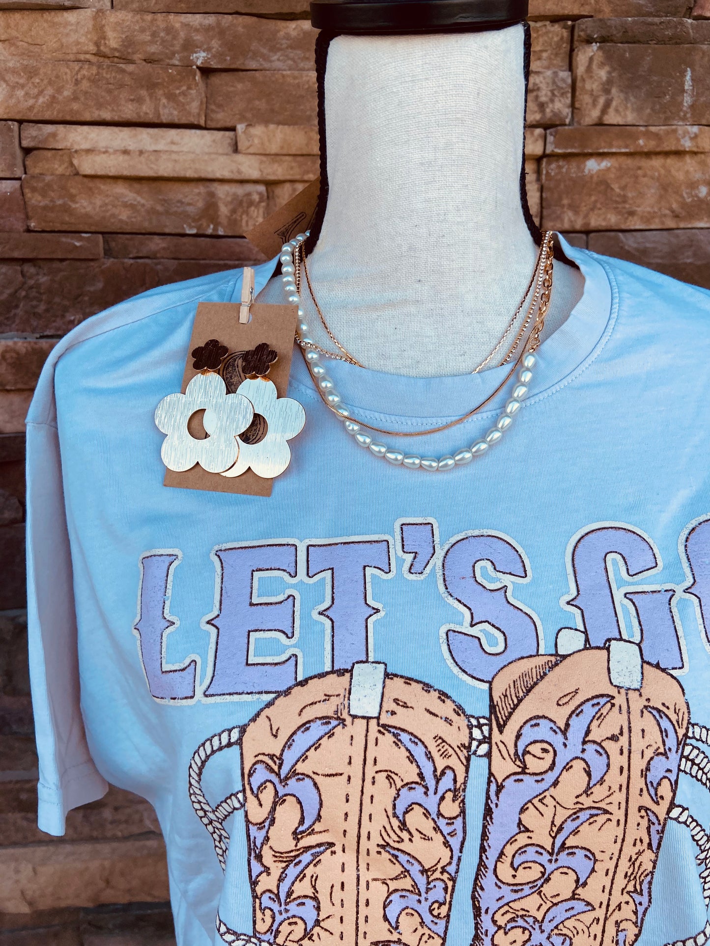 Lets Go Girls Cowboy Boots Graphic Tee