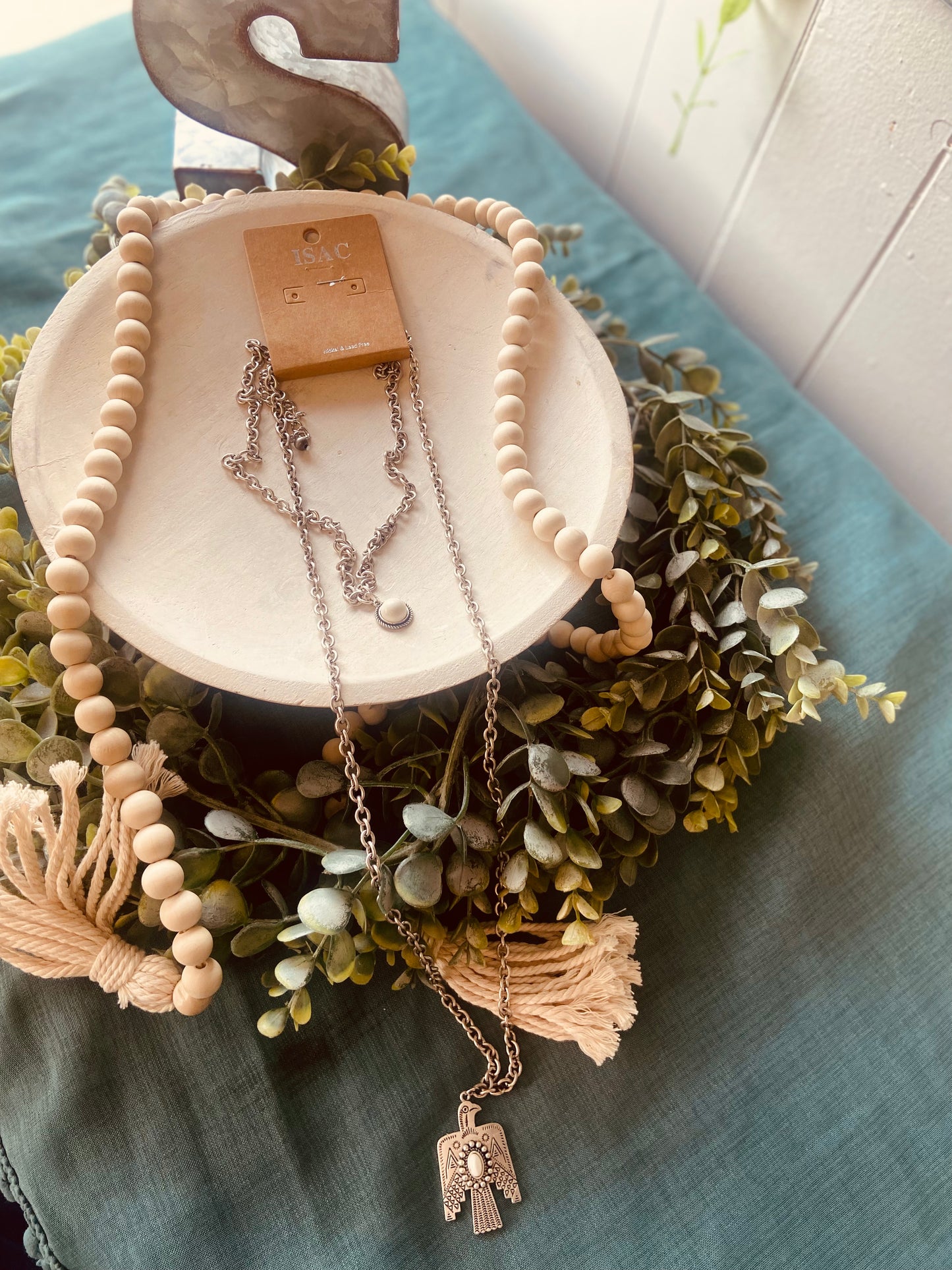 Layered Thunderbird Turquoise Necklace