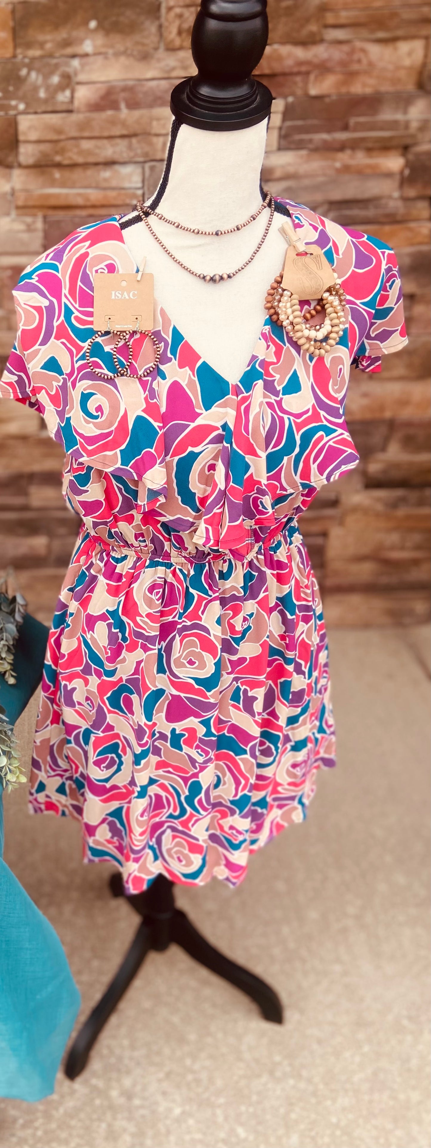 Fit and Flare Ruffle Detail Dress