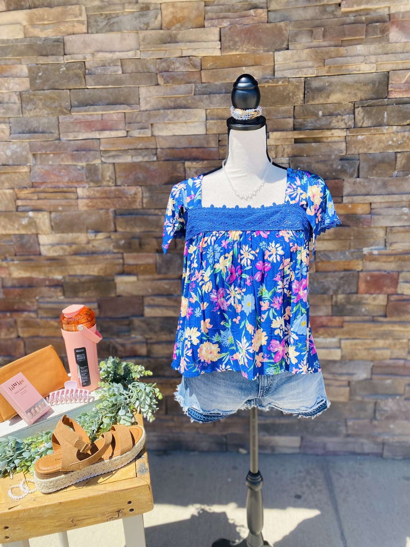 Babydoll Floral Print Top