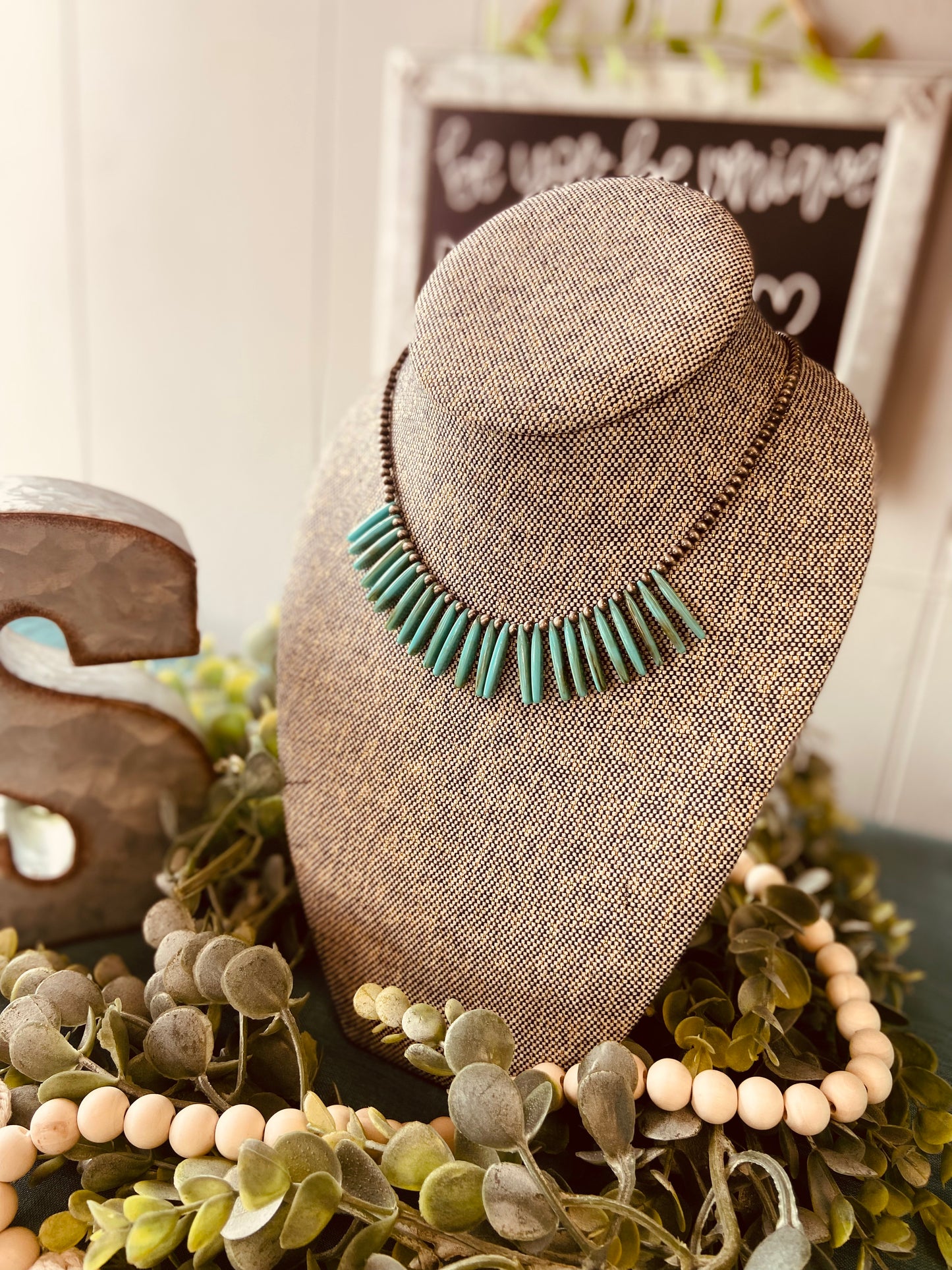 Navajo Pearl and Resin Necklace