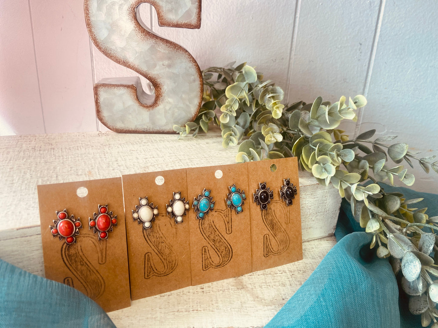 Navajo Style Cross Earrings