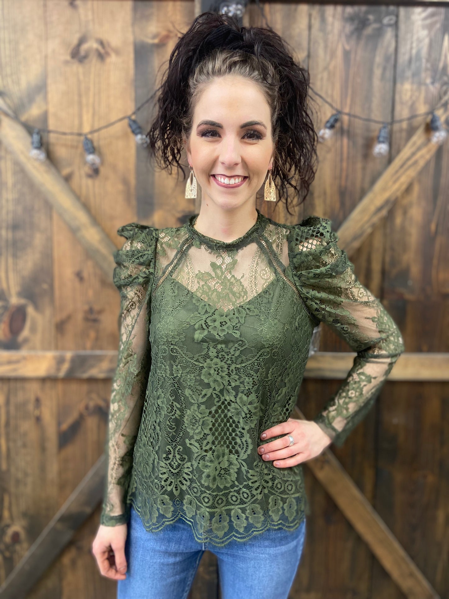 The Camel and Lace Top