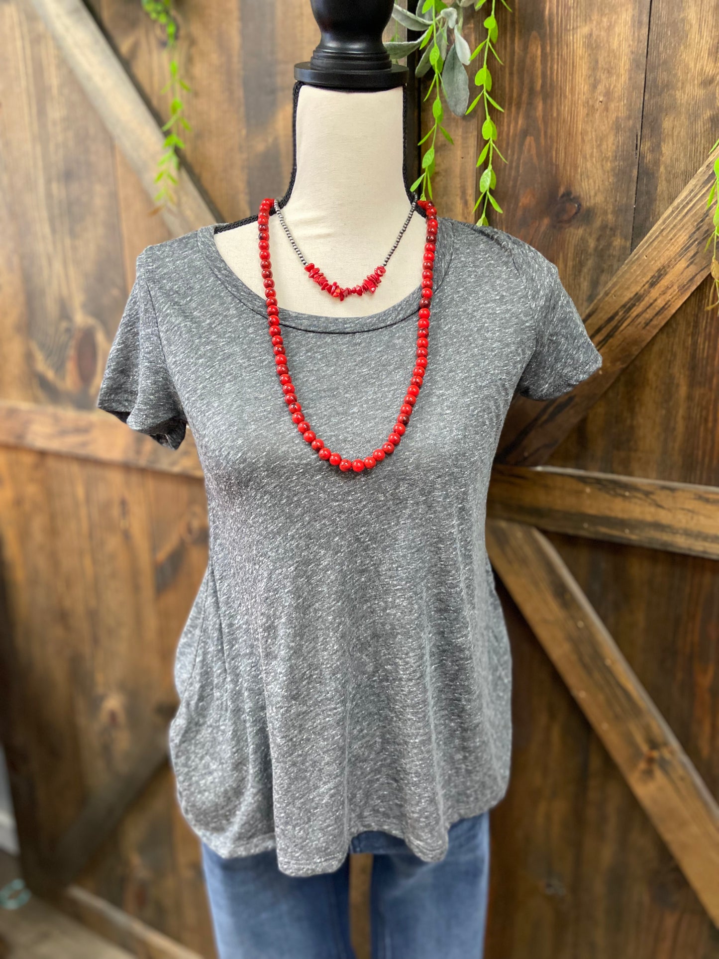 Charcoal Short Sleeve Top