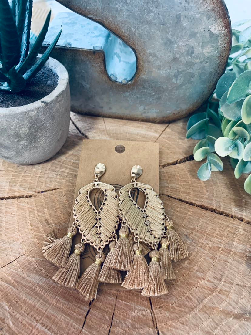 The Fringe and Leaf Earrings