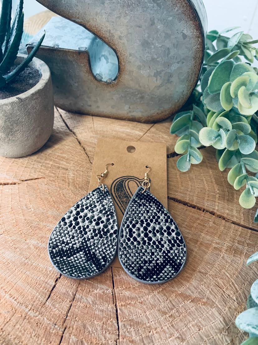 The Snakeskin Teardrop Earrings