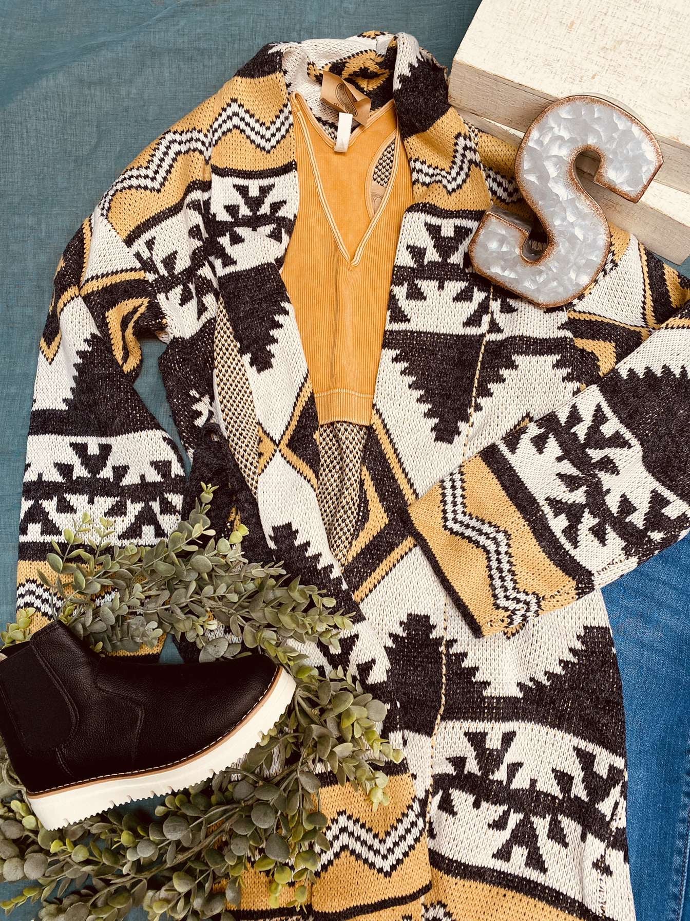 Aztec Long Cardigan
