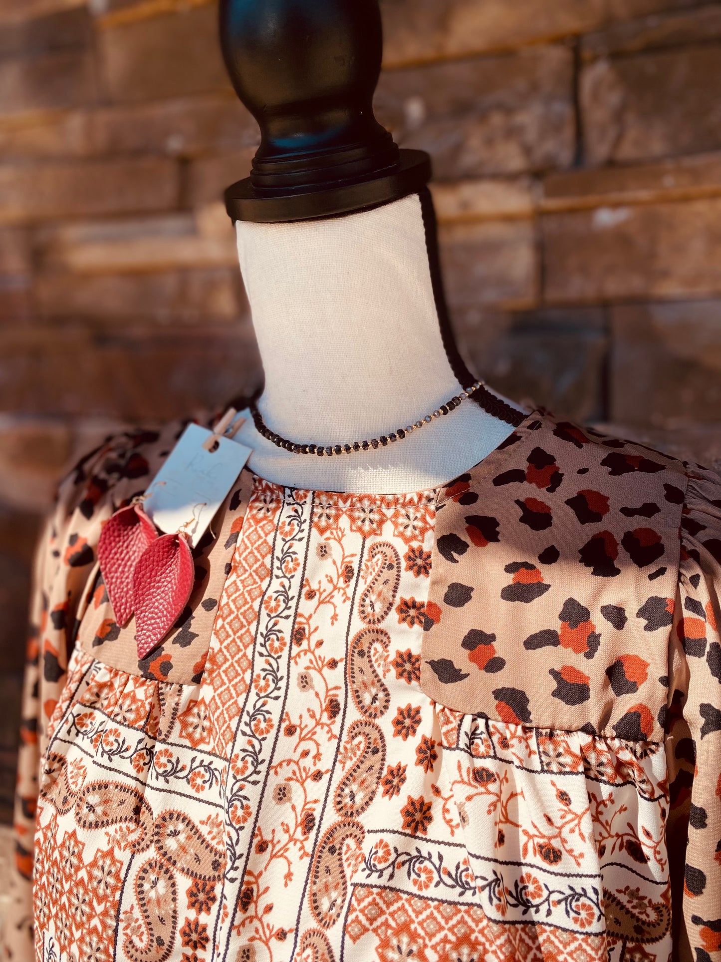 Patchwork Leopard L/S Top