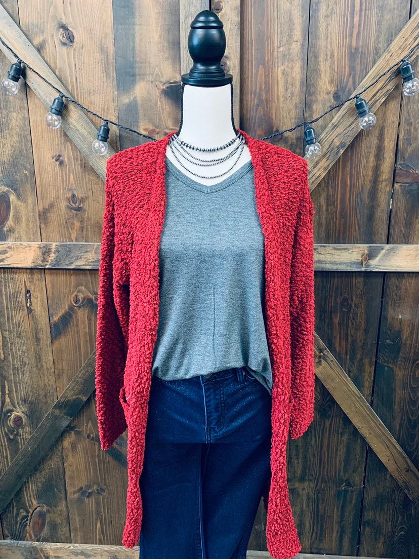 Red hot sale popcorn sweater