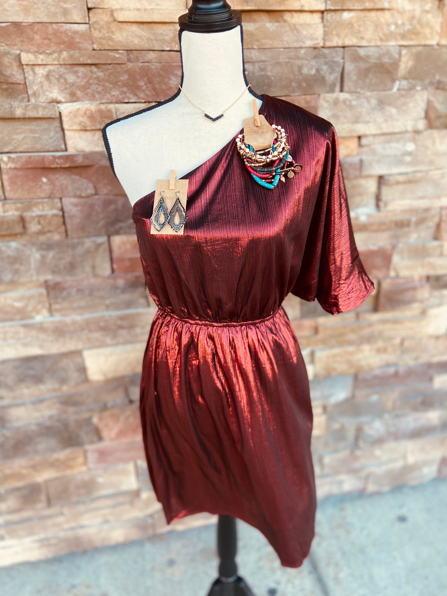 One-shoulder Fit & Flare Dress