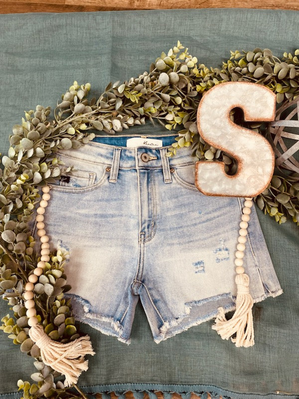 KanCan Notched Hem Shorts