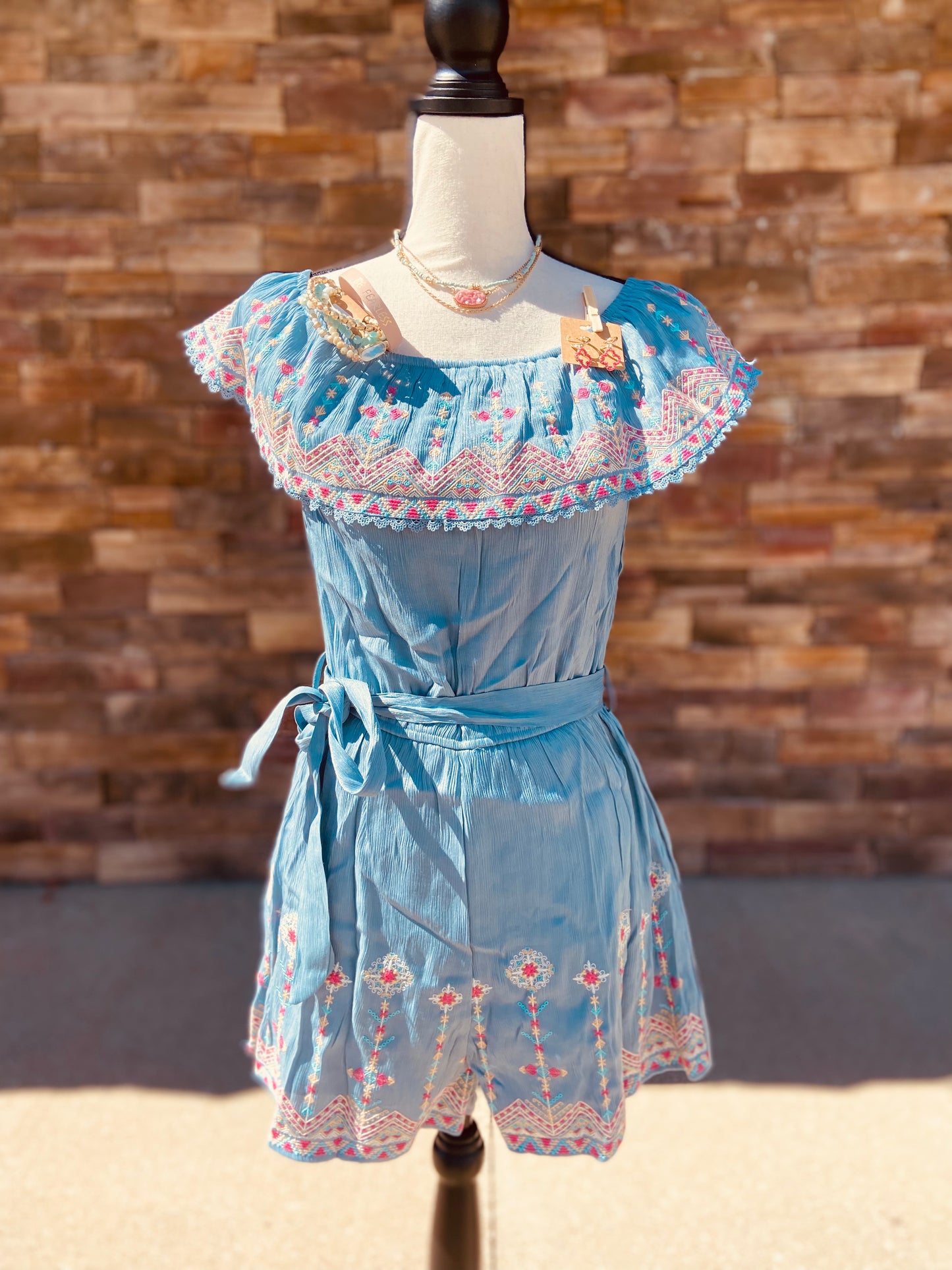 Shimmery Off-the-shoulder Romper